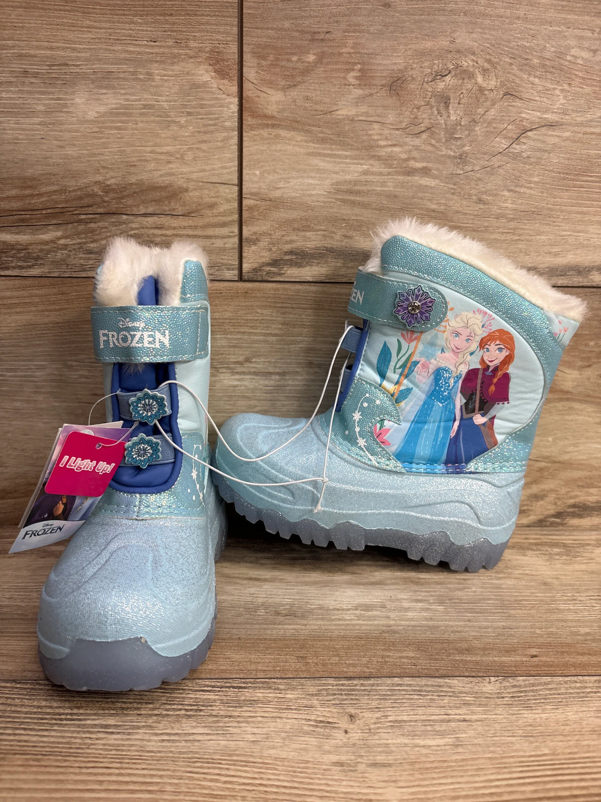 NEW Toddler Girls' Frozen Light-Up Winter Snow Boots sz 12c