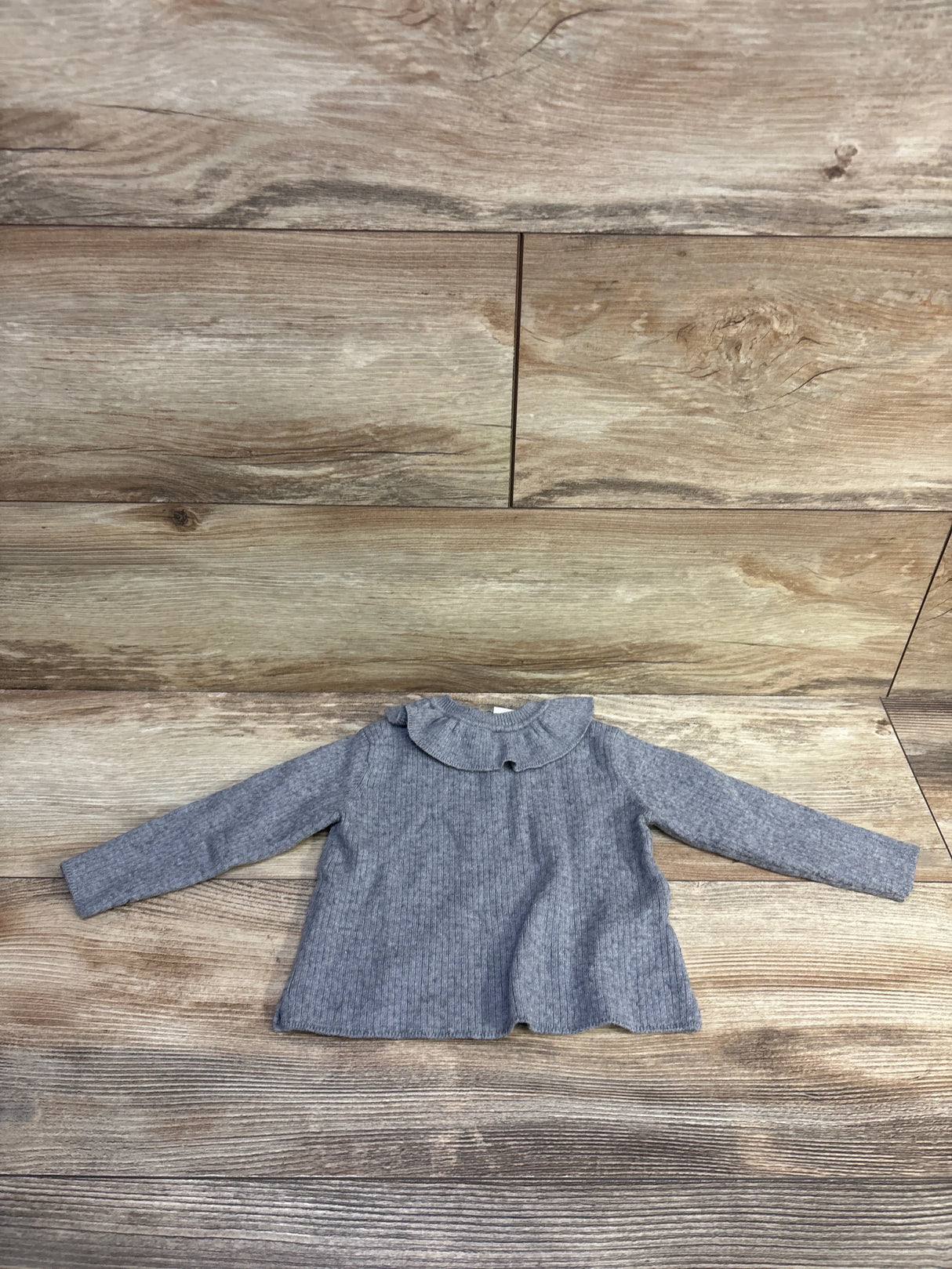 Zara Ruffle Collar Sweater Grey sz 6-9m