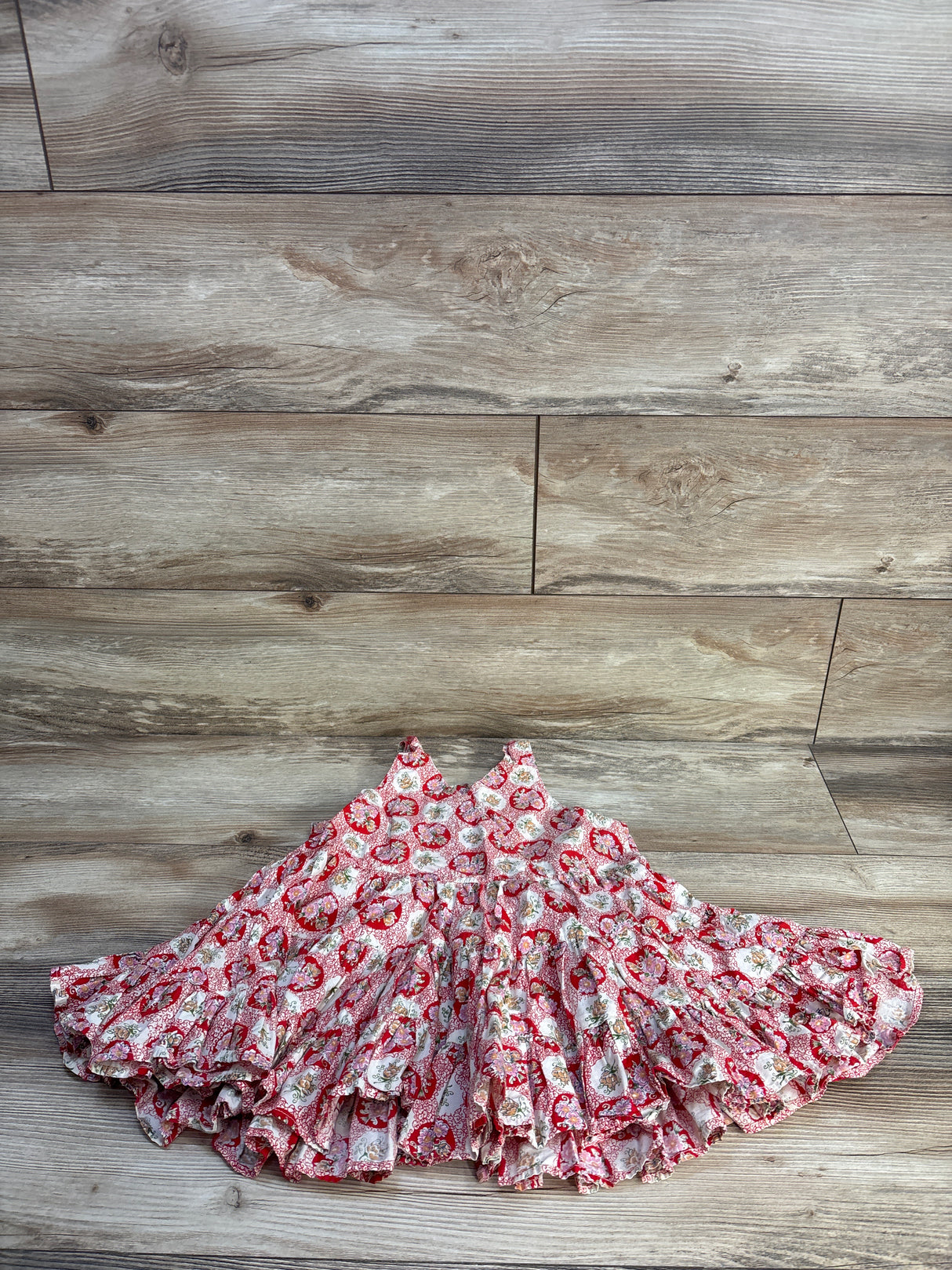 Oilily Vintage Floral Medallions Sleeveless Dress Red sz 3/4