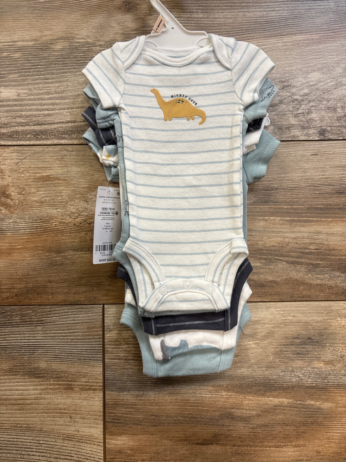 NEW Carter's 5pk Bodysuits Blue sz Preemie