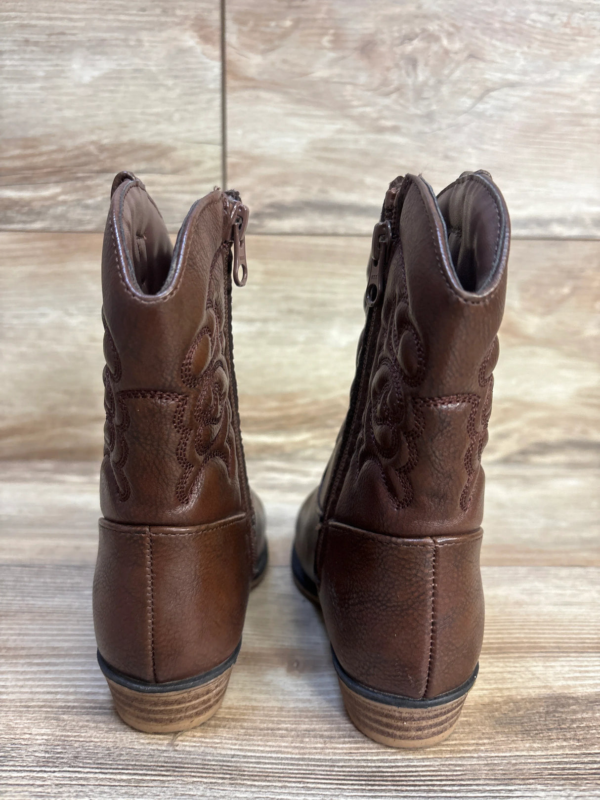 Cat & Jack Memphis Zipper Western Boots Brown sz 11c