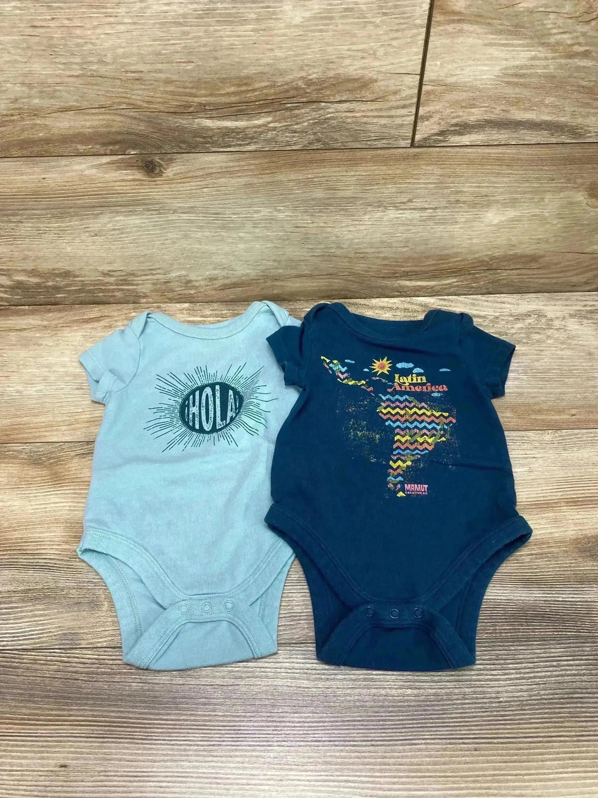 2pk Latin America Bodysuits Blue sz 0-3m - Me n Mommy To Be