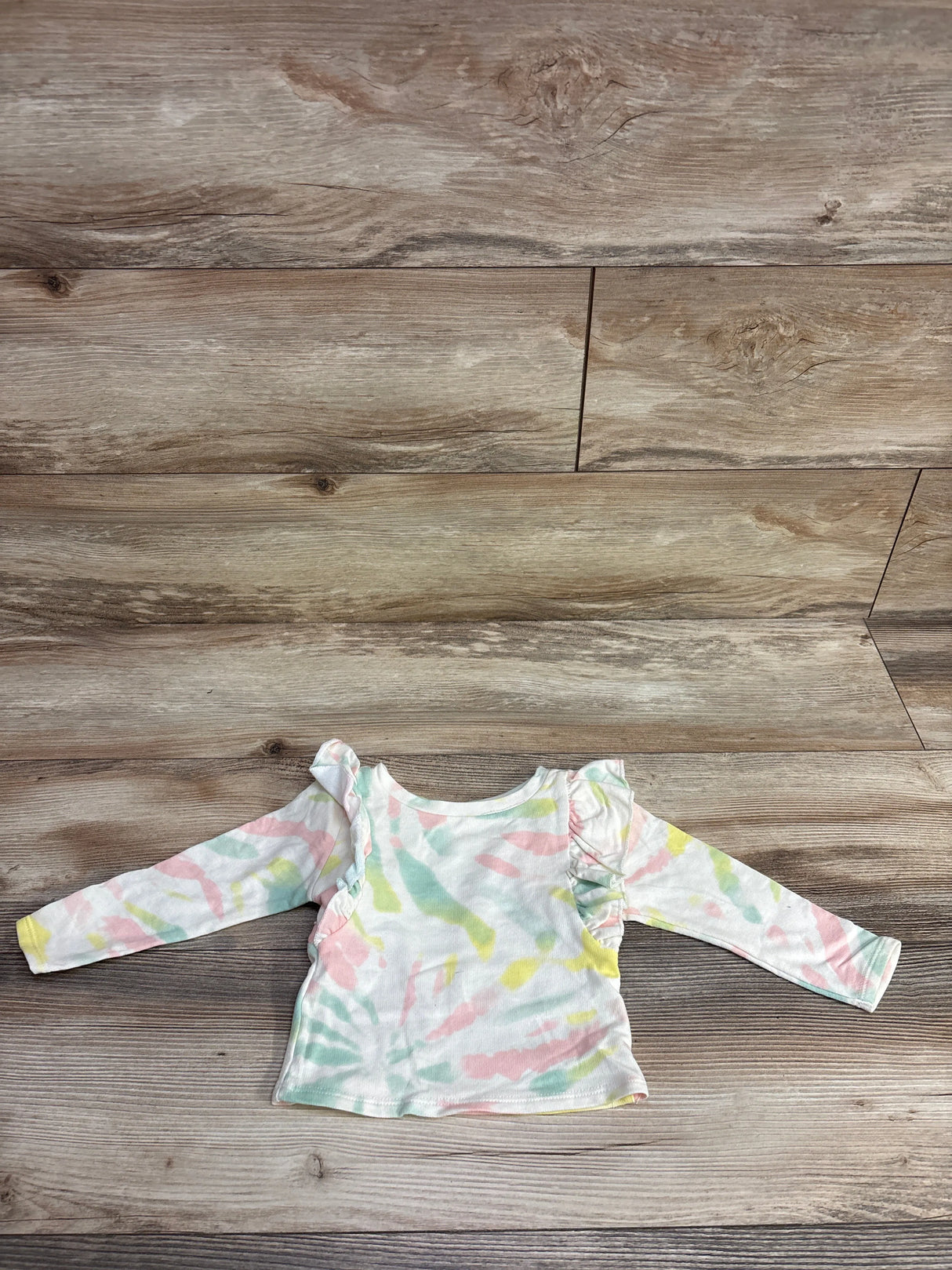 Grayson Mini Tie-Dye Flutter Sleeve Top Cream sz 12m