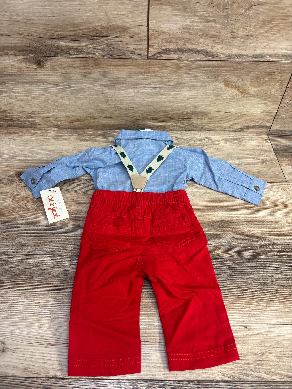 NEW Cat & Jack 4pc Christmas Suspender Set Light Blue sz 0-3m