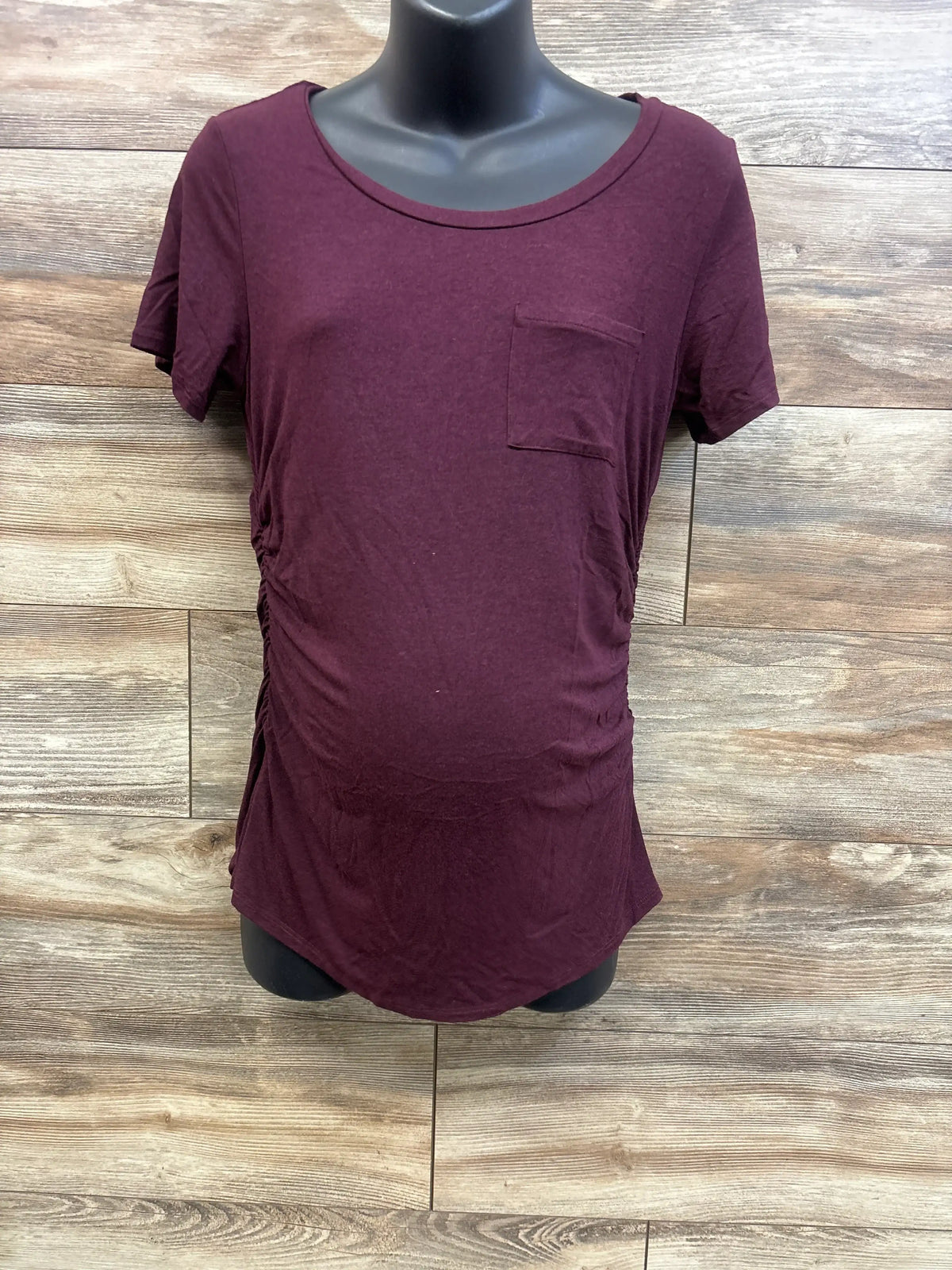 Market & Spruce Maternity Ruched Shirt Maroon sz Medium
