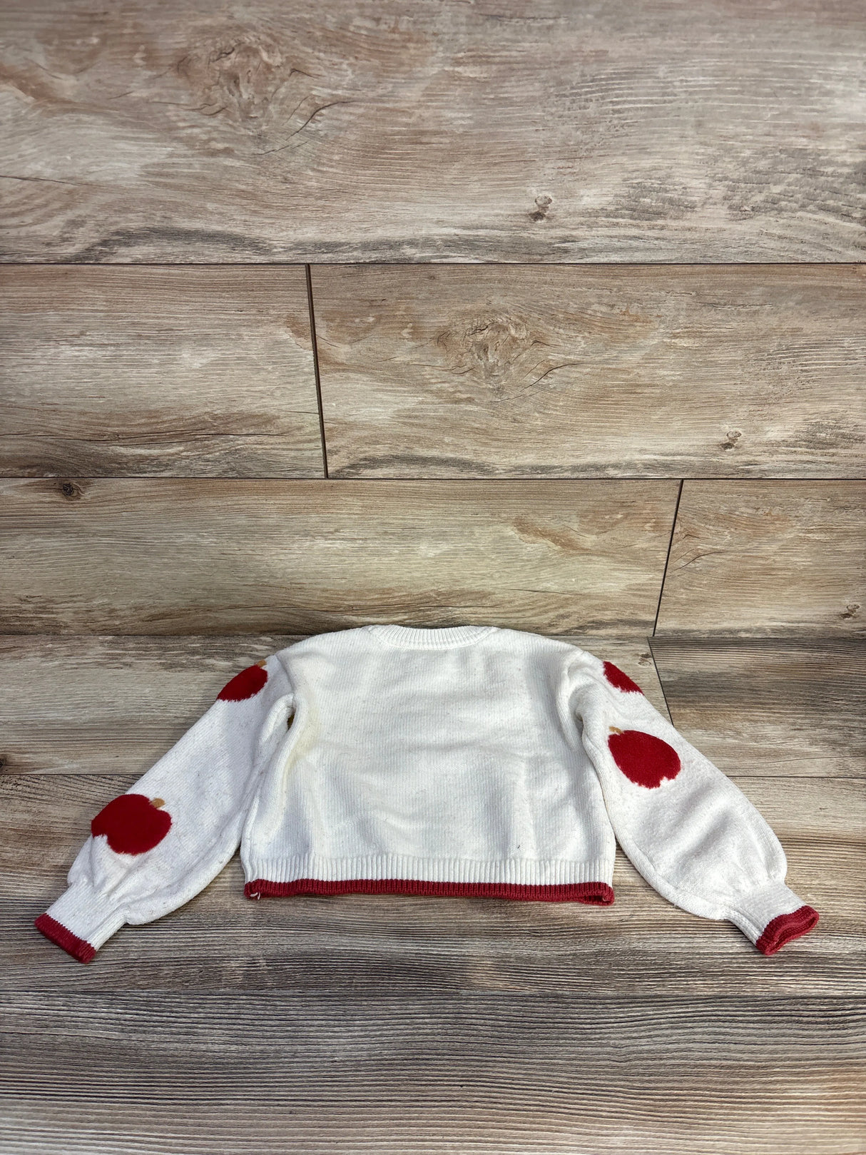 Cupcakes & Cashmere Apple Knit Sweater Ivory sz 2T
