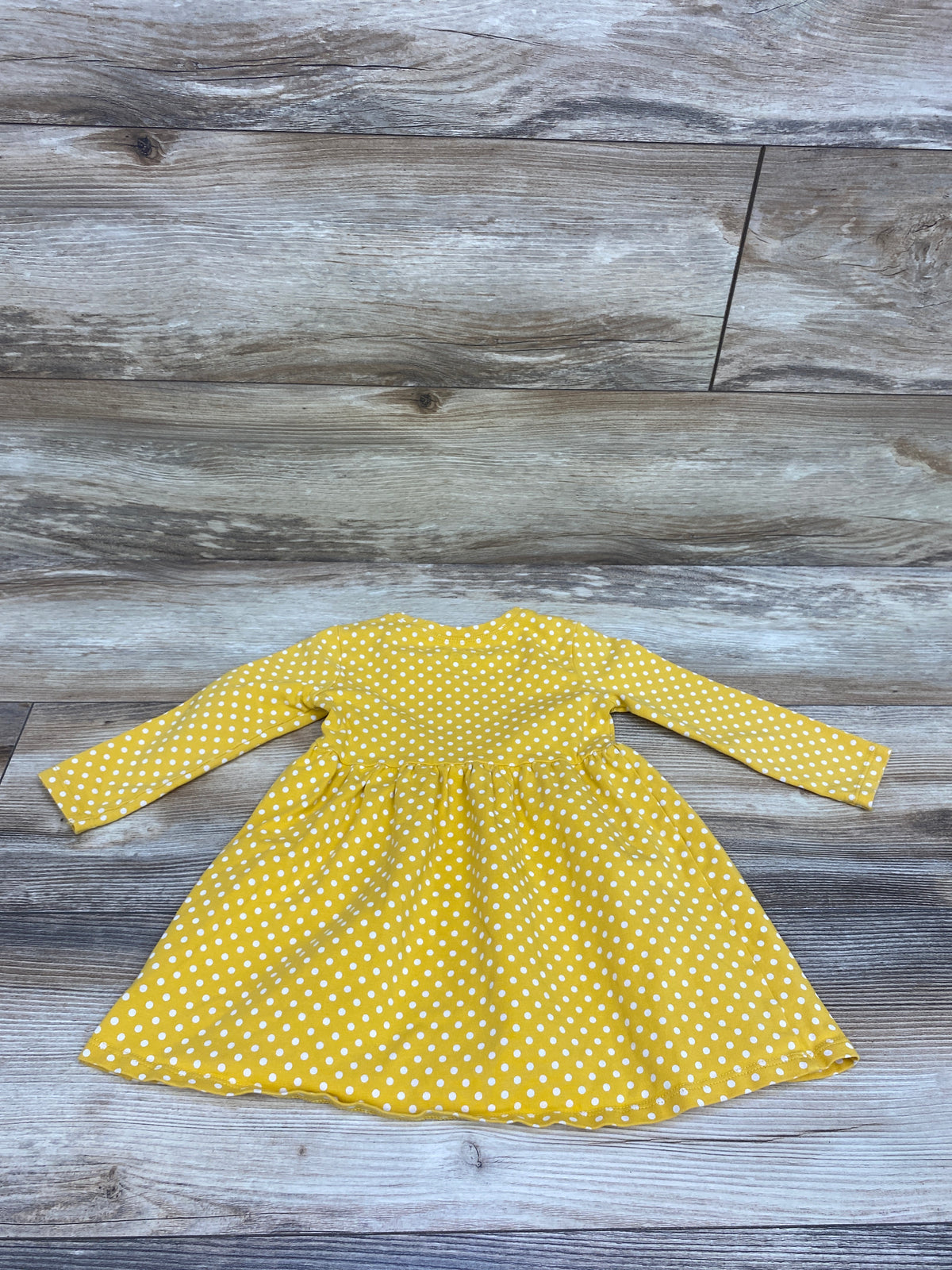 Mighty Goods Long Sleeve Polka Dot Dress Yellow sz 12m
