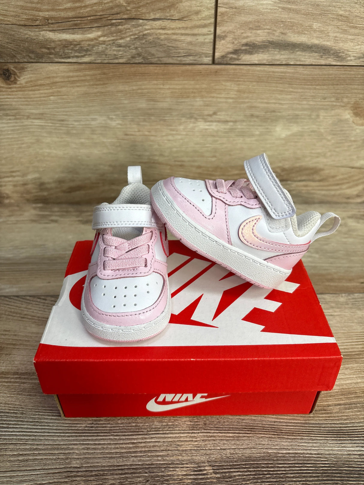 Nike Court Borough Low 2 SE TD 'White Pink Foam' Sneakers sz 2c