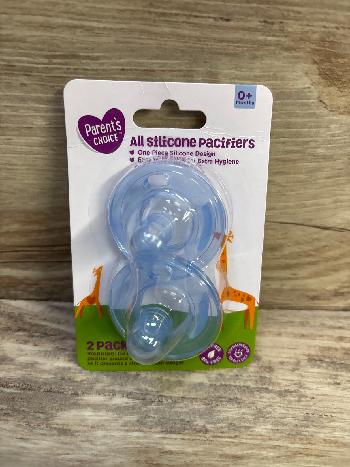 NEW Parent's Choice All Silicone Pacifiers 2pk 0m+