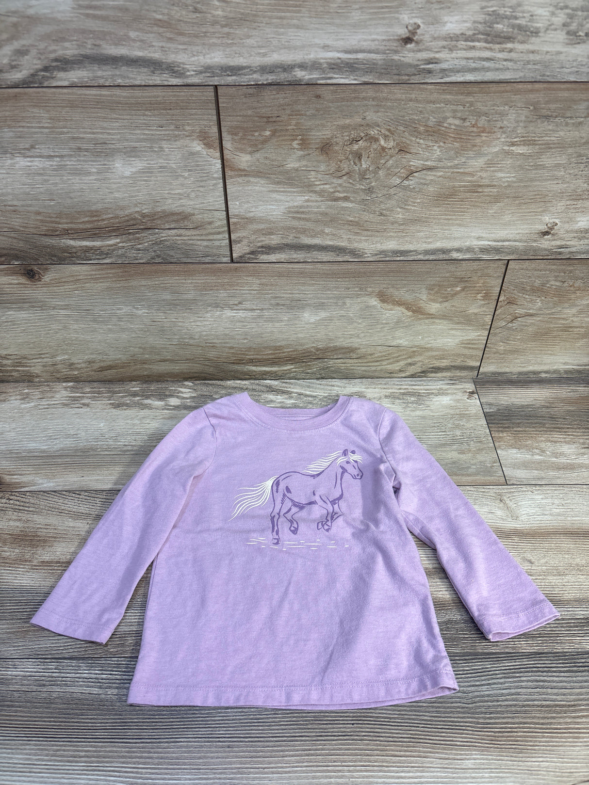 Cat & Jack Horse Long Sleeve Shirt Purple sz 2T