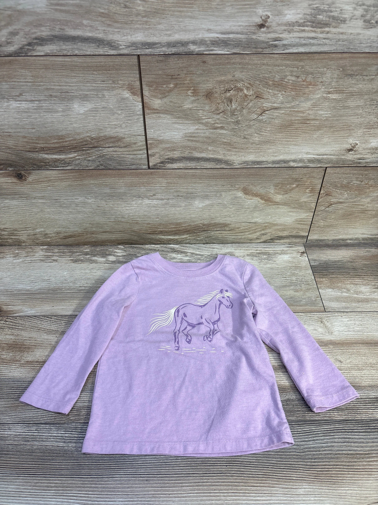 Cat & Jack Horse Long Sleeve Shirt Purple sz 2T