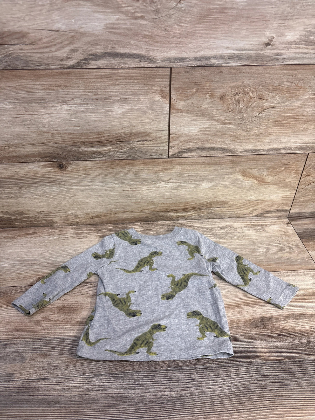 Old Navy Long Sleeve Dinosaur Print Shirt Grey sz 12-18m