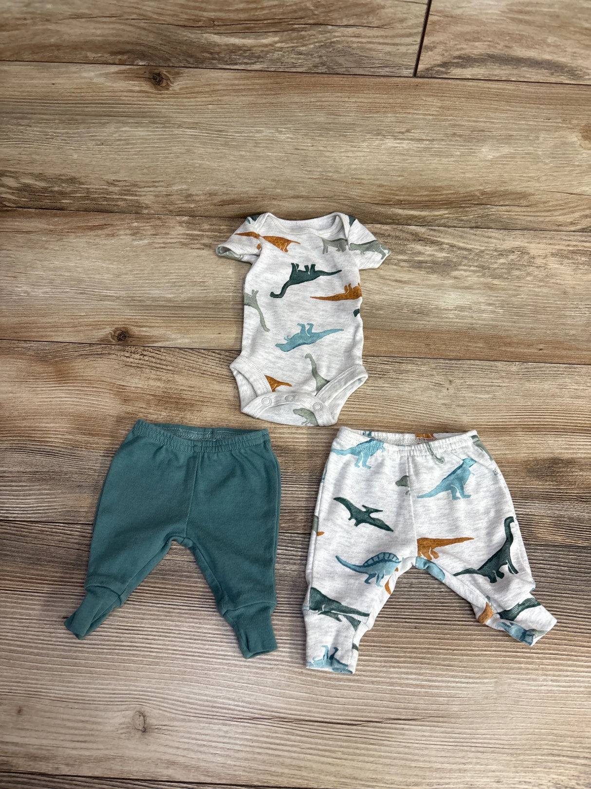 Child Of Mine 3pc Dinosaur Print Bodysuit & Bottoms Set Grey sz Preemie
