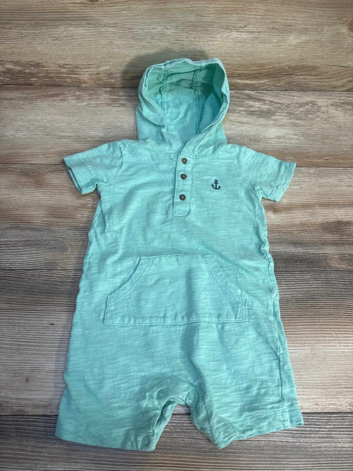 Carter's Hooded Shortie Romper Turquoise sz 24m
