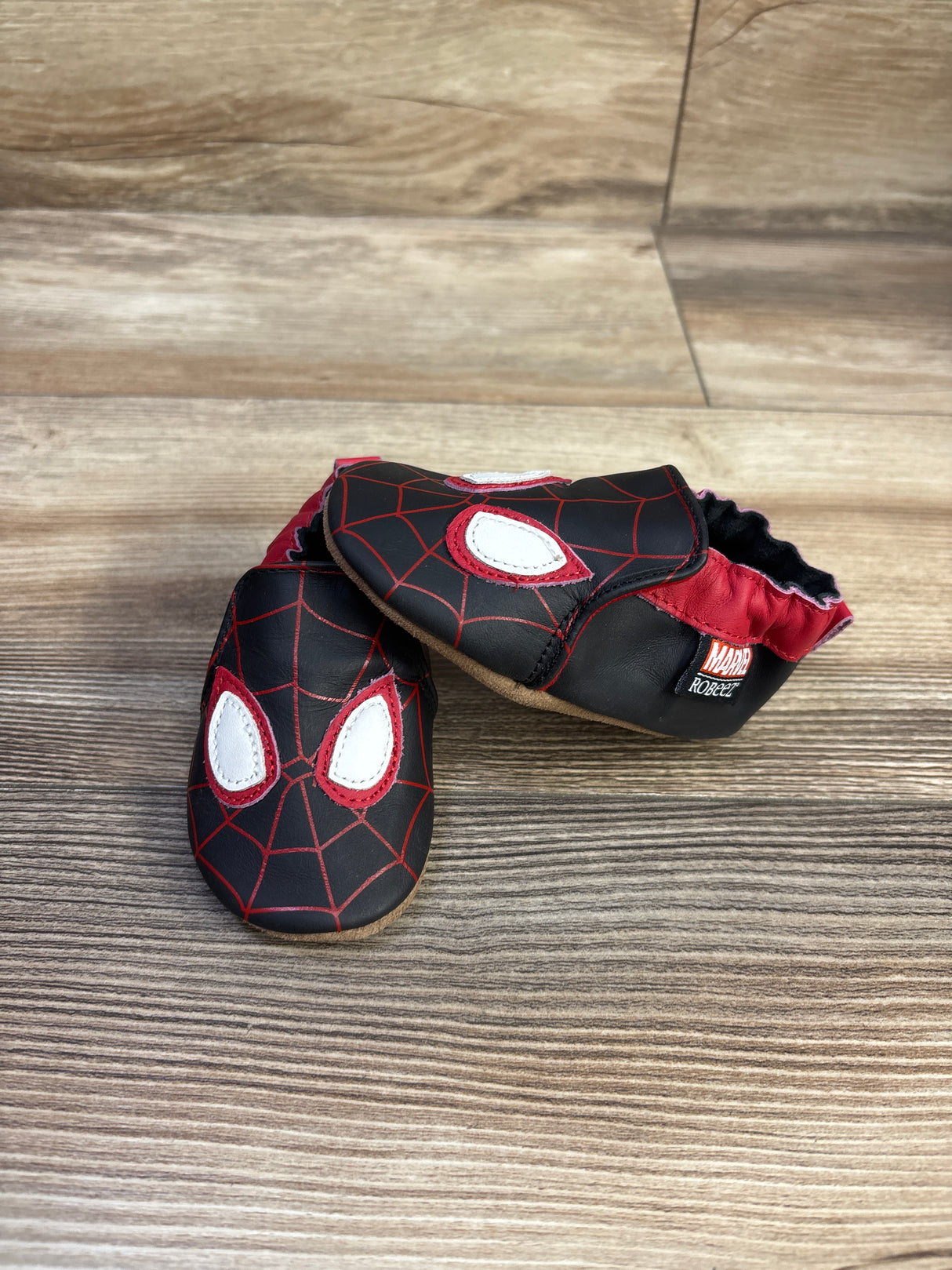 Robeez x Marvel Miles Morales Soft Sole Shoes Black sz 2/3c