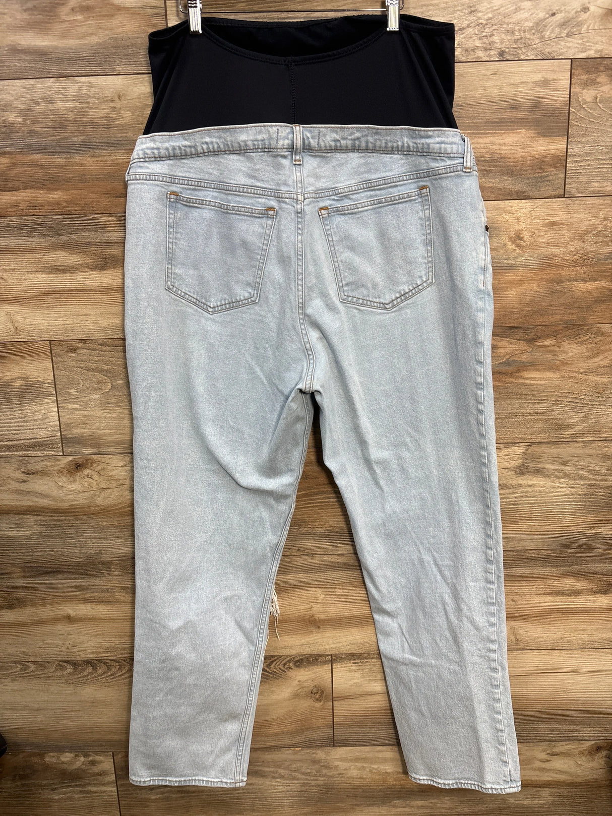 Abercrombie Fitch Maternity Full Panel Distressed Open Knee Jeans Blue sz XXL