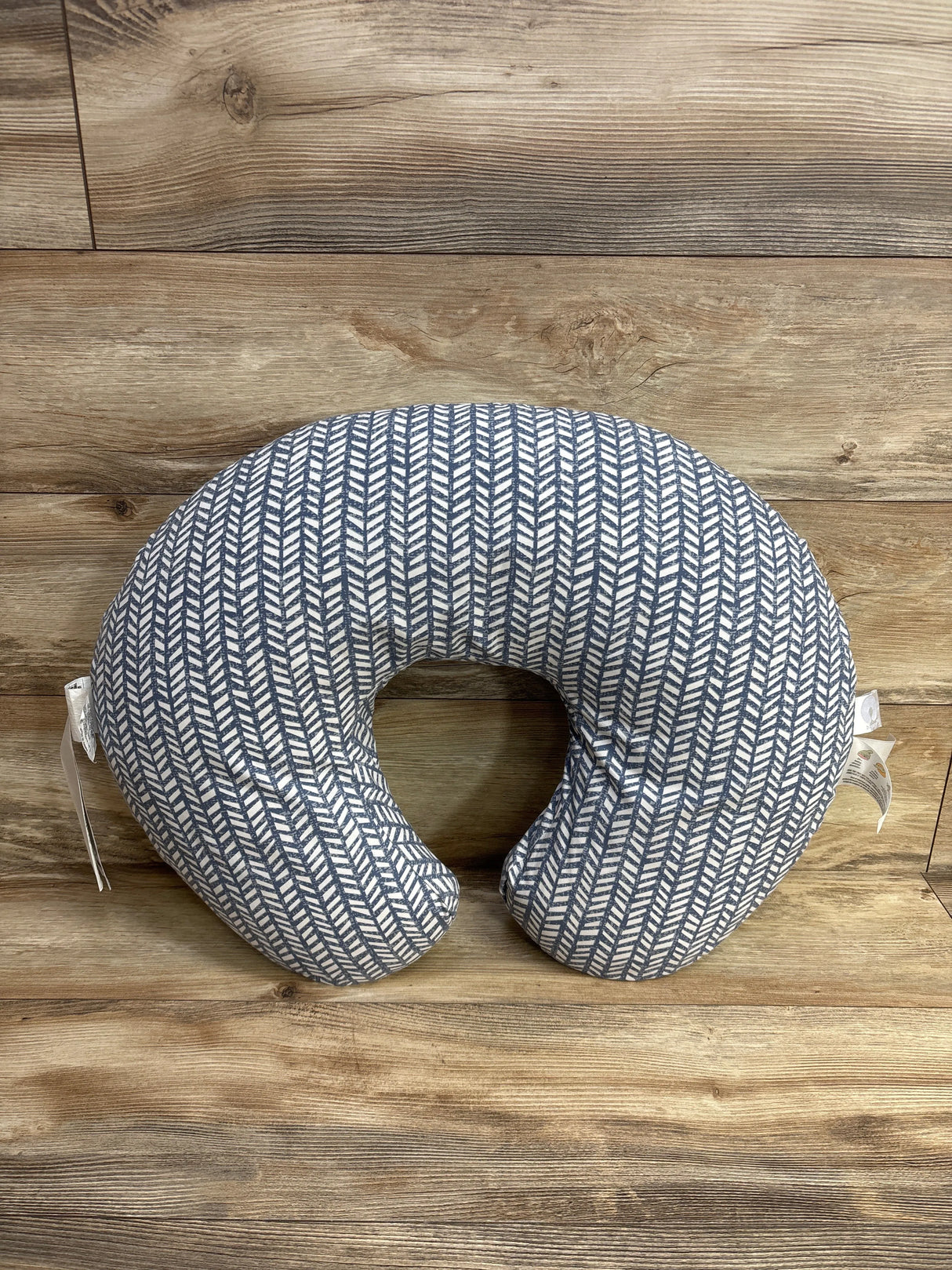 Boppy Nursing Pillow with Blue Chevron Slipcover
