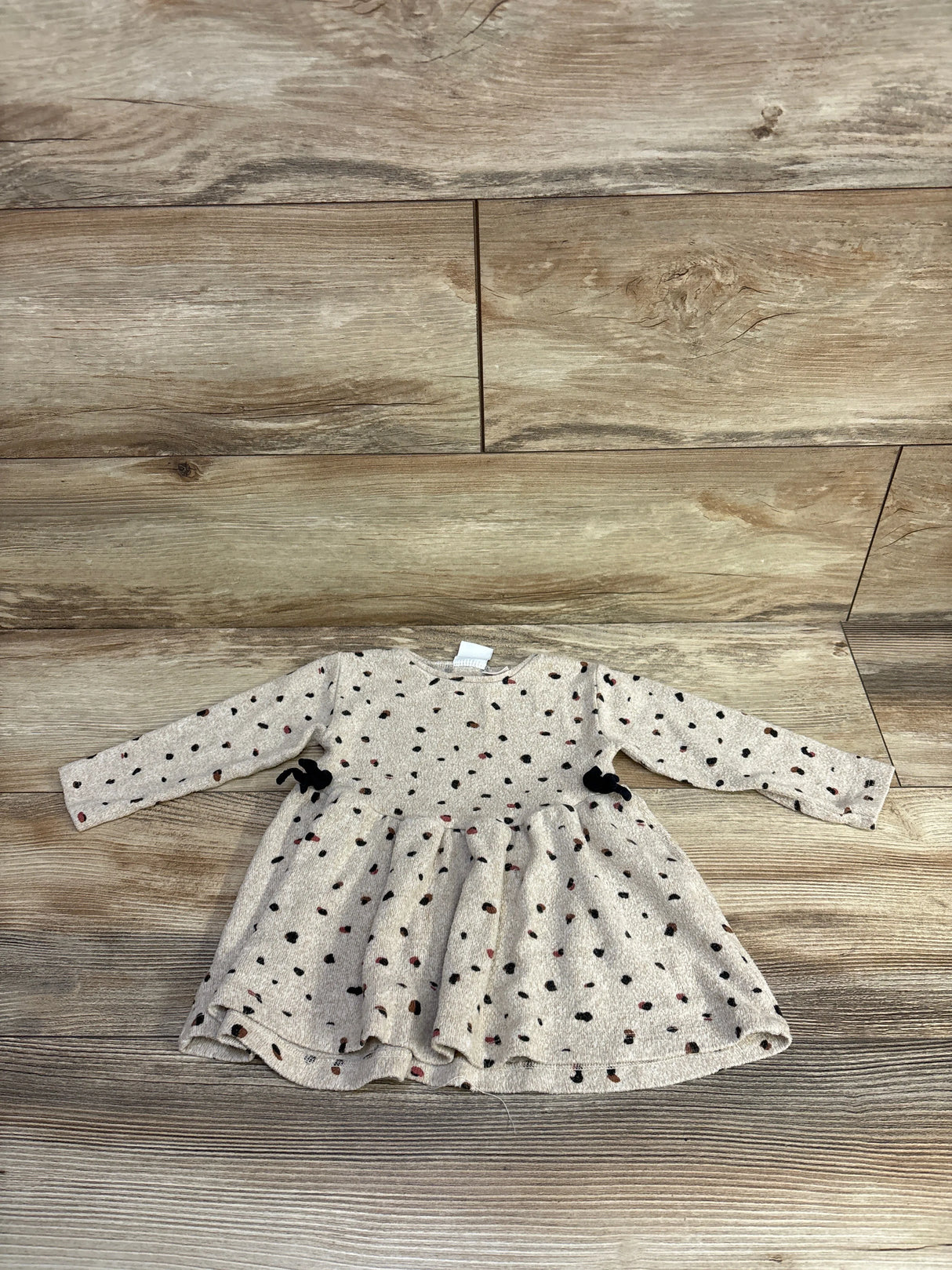 Zara Knit Long Sleeve Dress Tan sz 6-9m