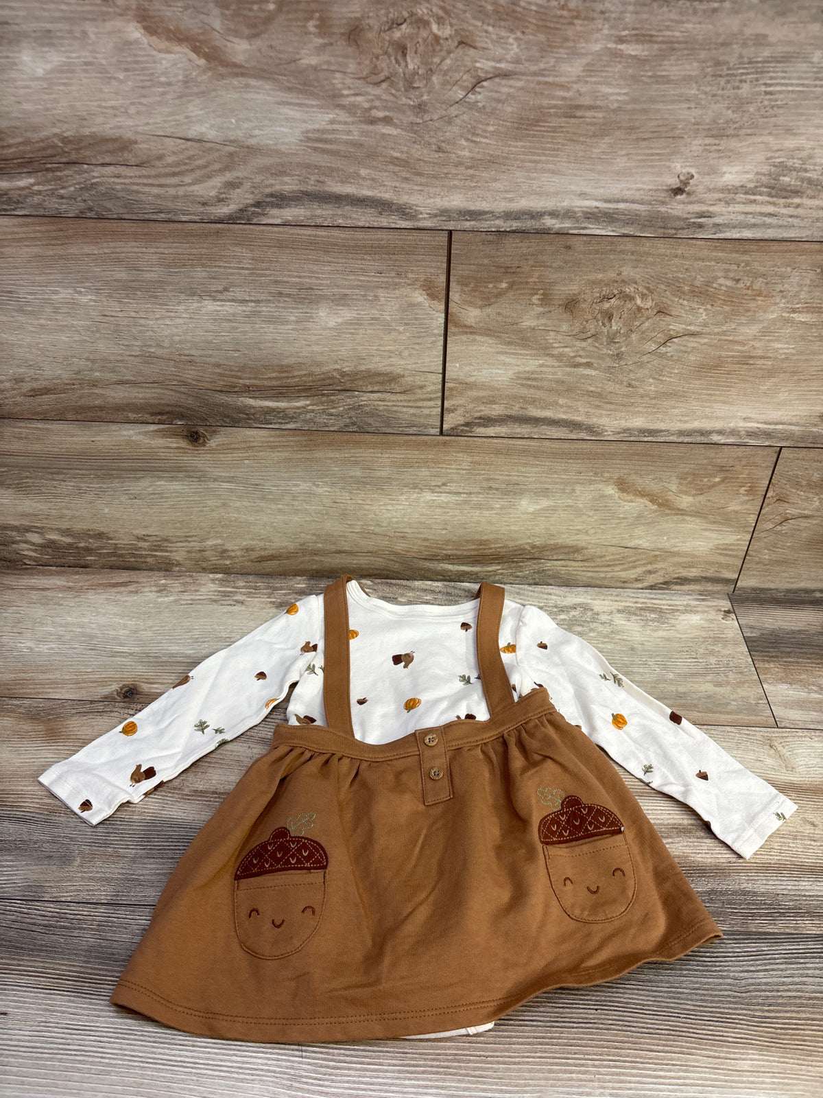 Carter's 2pc Long Sleeve Fall Bodysuit & Skirtall Set Ivory sz 24m