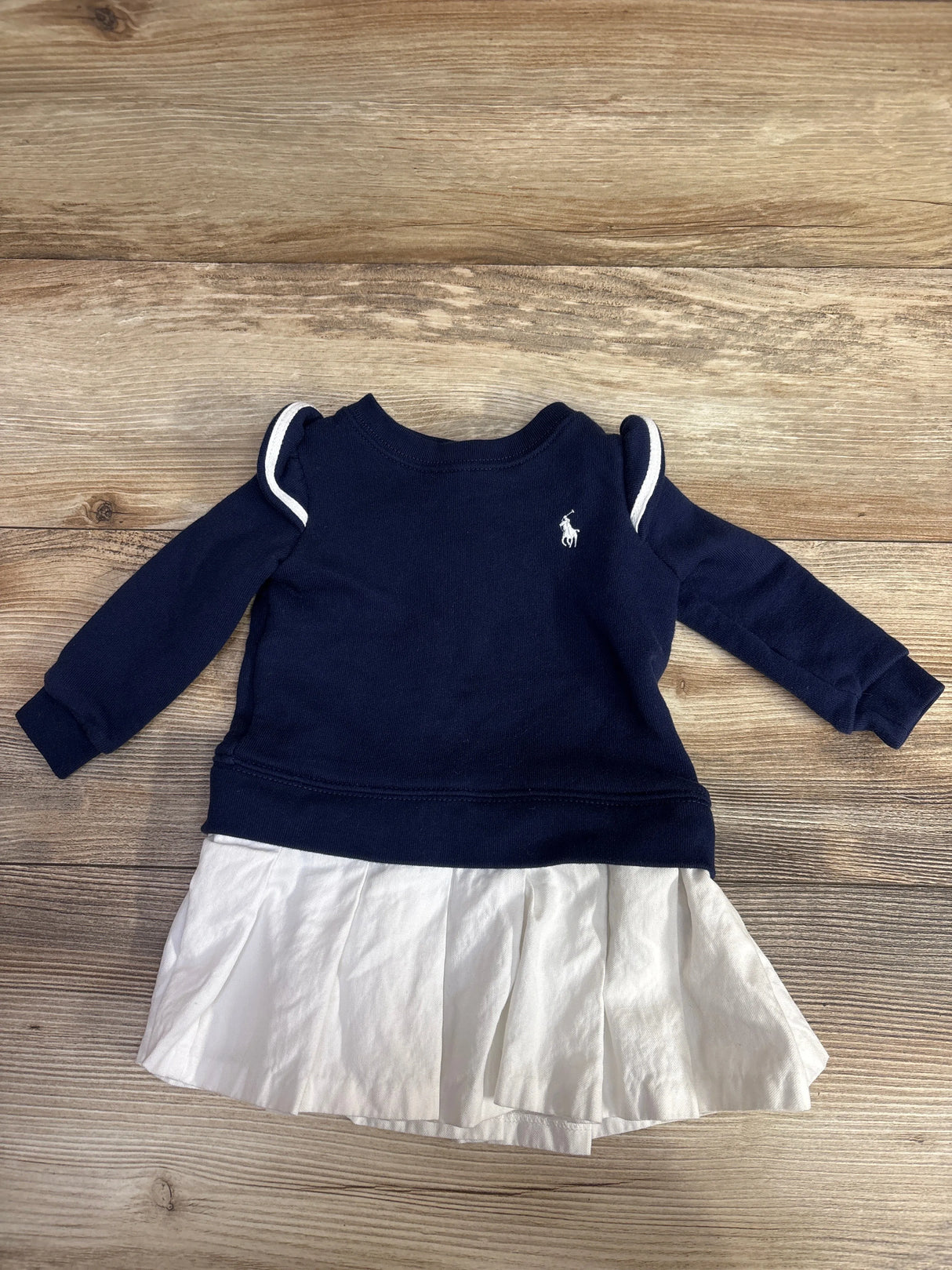 Ralph Lauren Woven Skirt Terry Dress Navy sz 6m