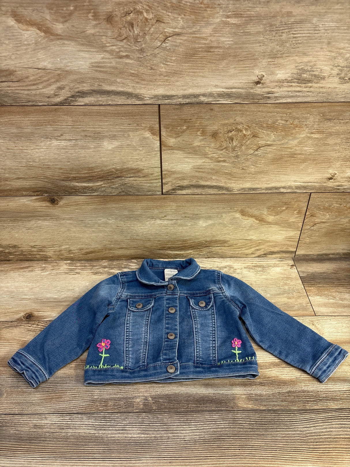 First Impressions Embroidered Denim Jacket Blue sz 24m