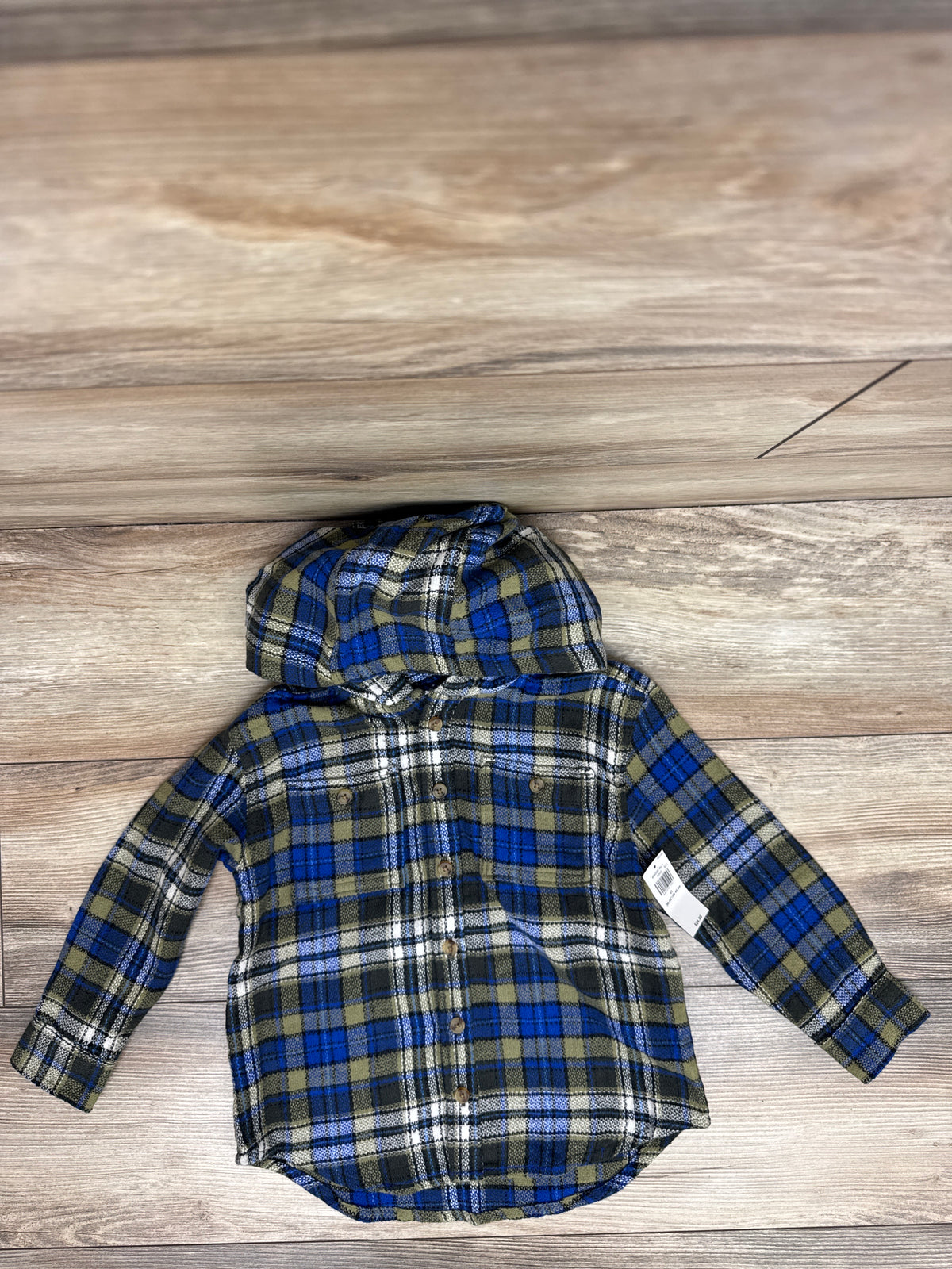 NEW Old Navy Hooded Flannel Green sz 4T