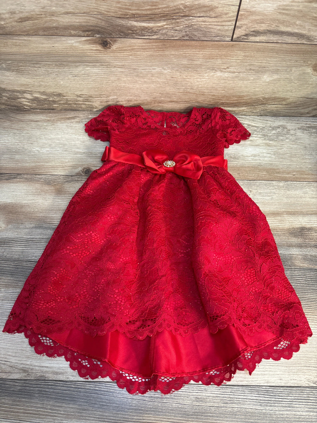 Rare Editions Lace Dress Red sz 2T