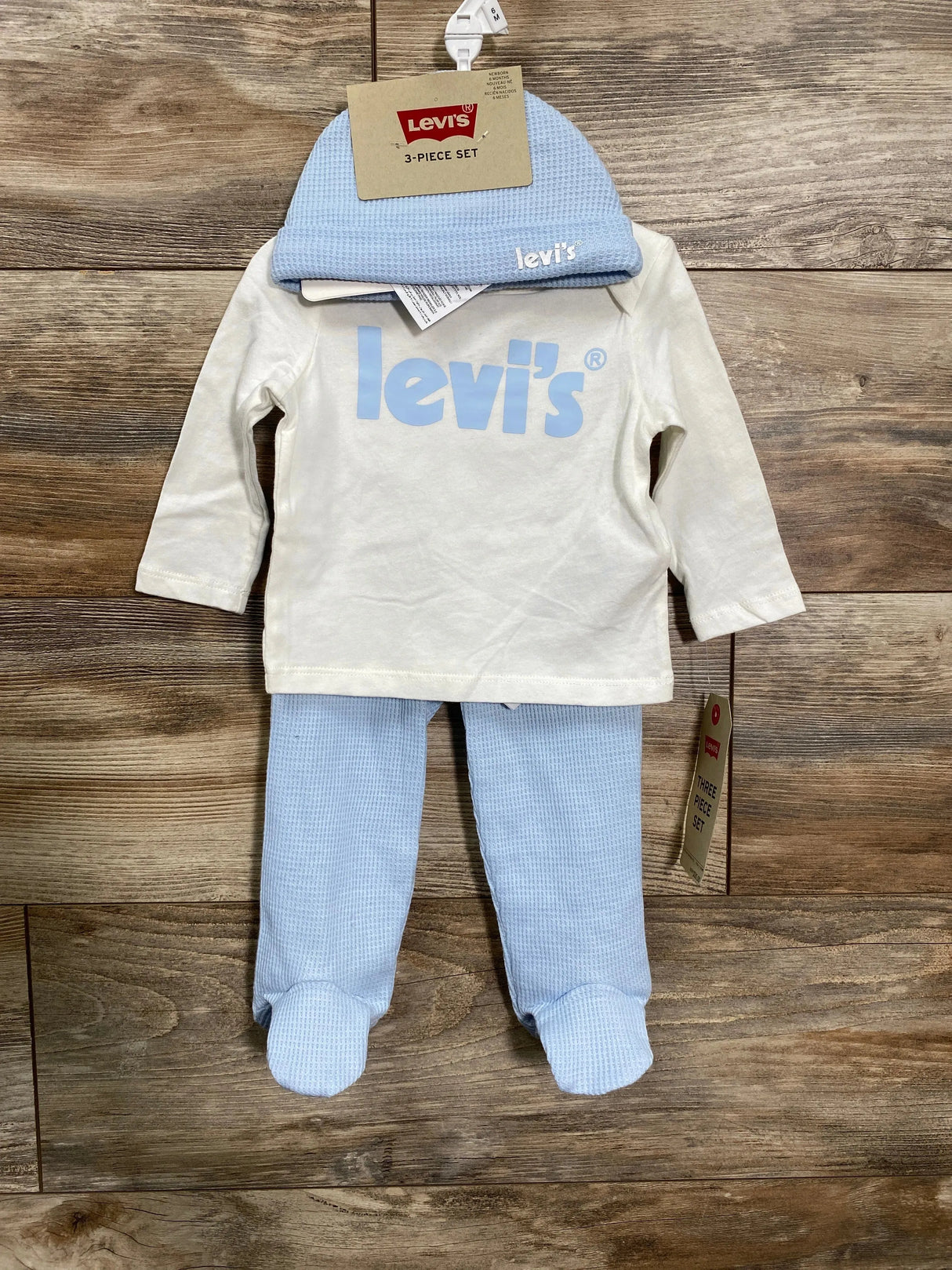 NEW Levi's 3pc Logo Shirt Set White sz 6m - Me n Mommy To Be