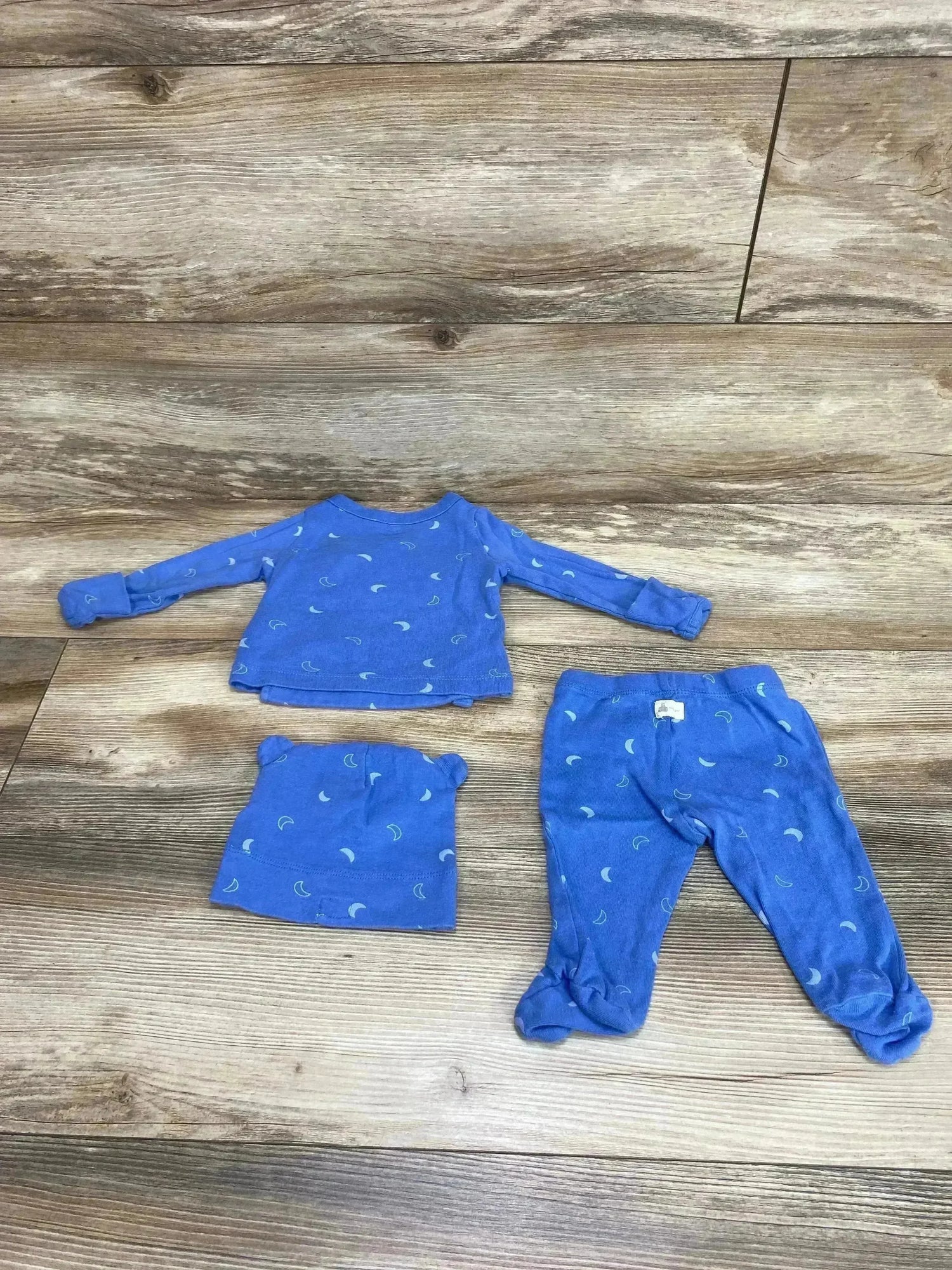 Baby Gap 3pc Moon Print Kimono Set Blue sz 0-3m - Me n Mommy To Be