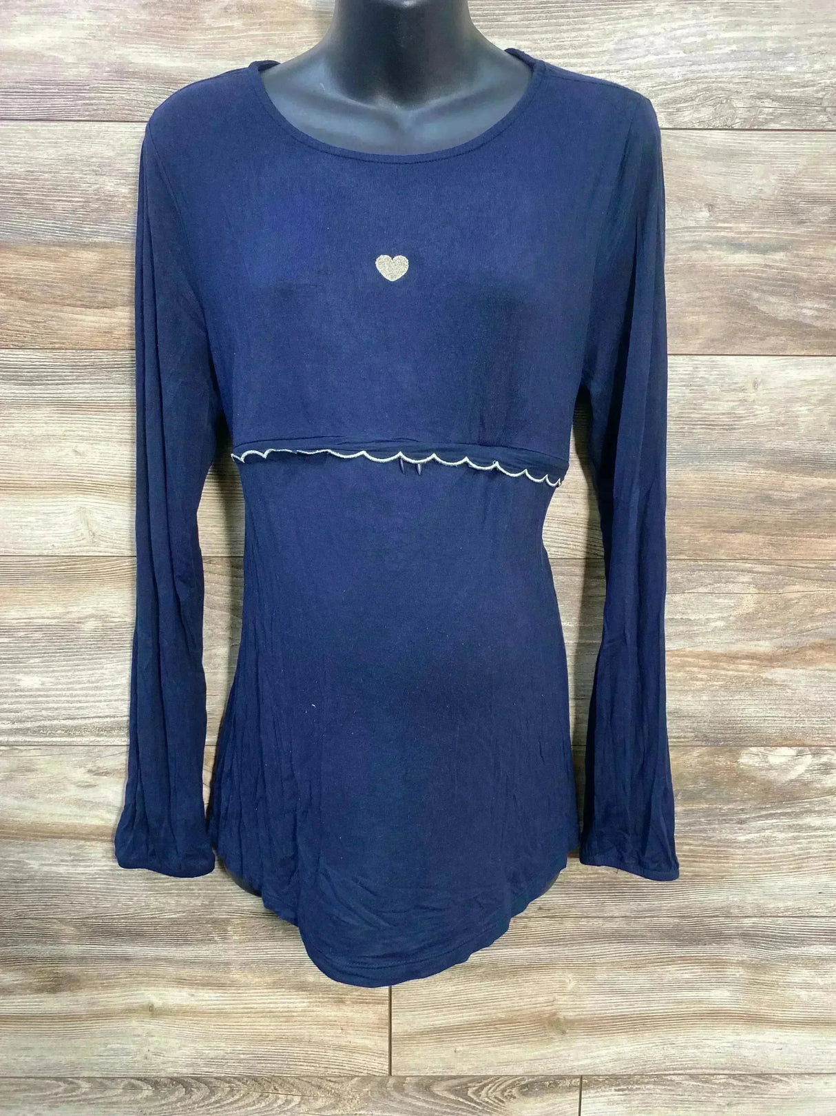 Vertbaudet Long Sleeve Nursing Shirt Navy sz Large - Me n Mommy To Be