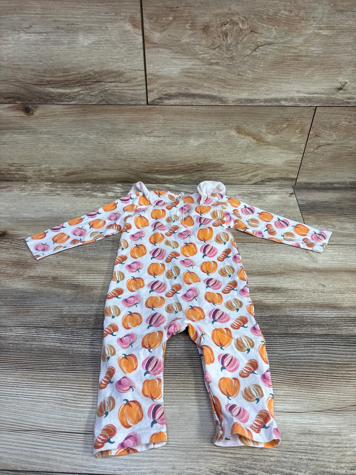 Chick Pea Pumpkin Coverall White sz 3-6m