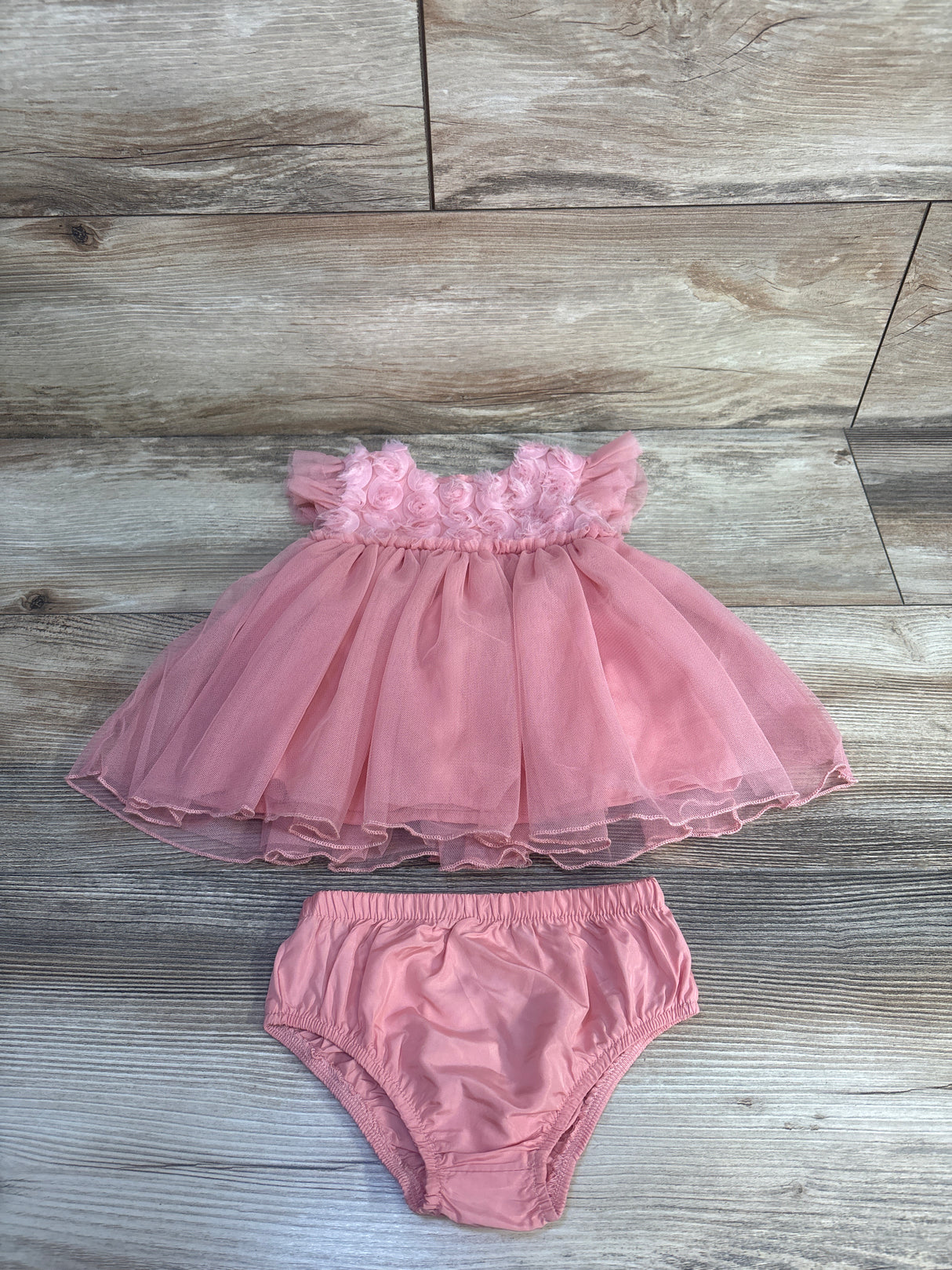 Laughing Llama 2pc Tulle Dress & Bloomers Set Pink sz 3m