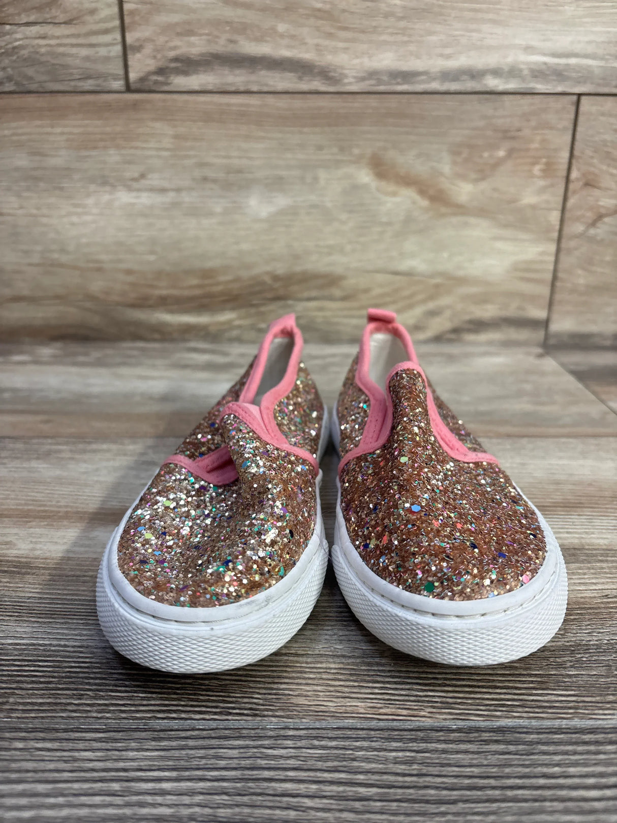 Cat & Jack Madigan Glitter Sneakers Gold sz 12c