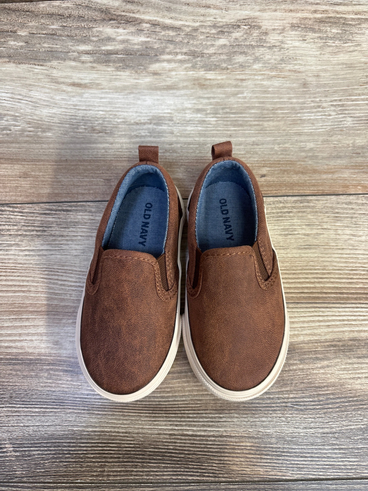 Old Navy Faux Leather Slip On Sneakers Brown sz 5c