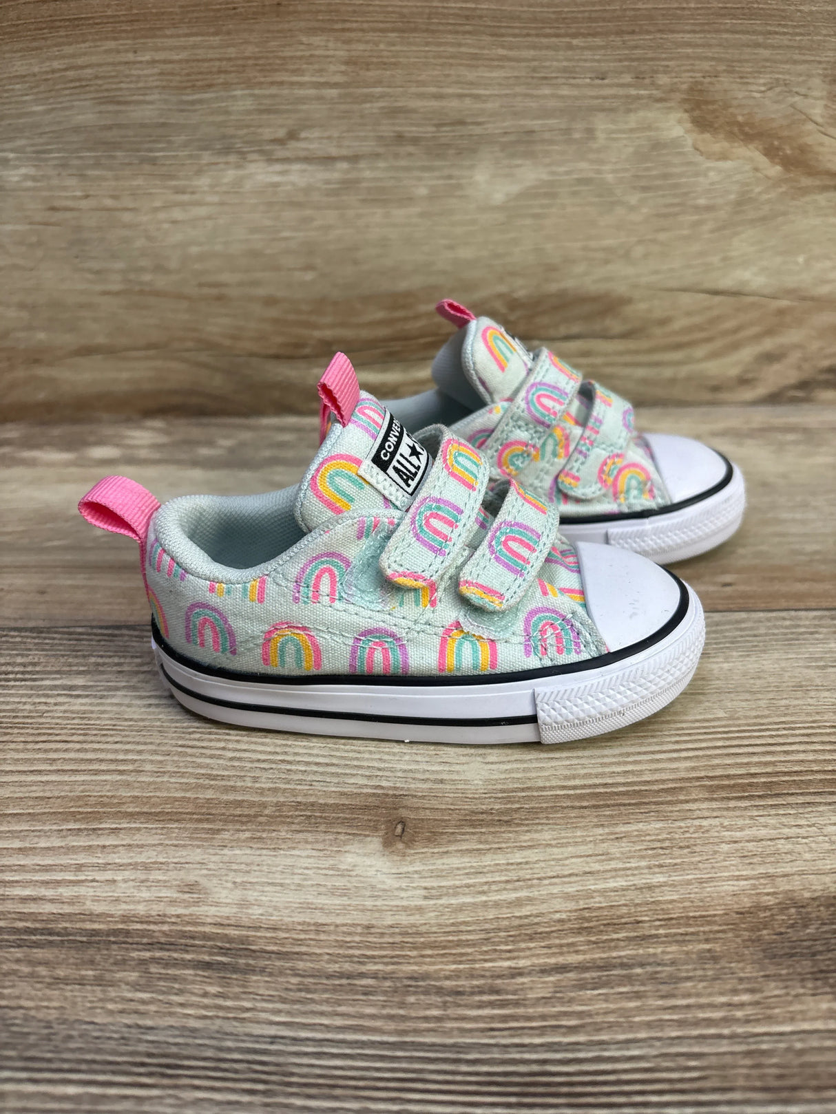 Converse Chuck Taylor All Star Easy-On Rainbows Sneakers Teal sz 5c