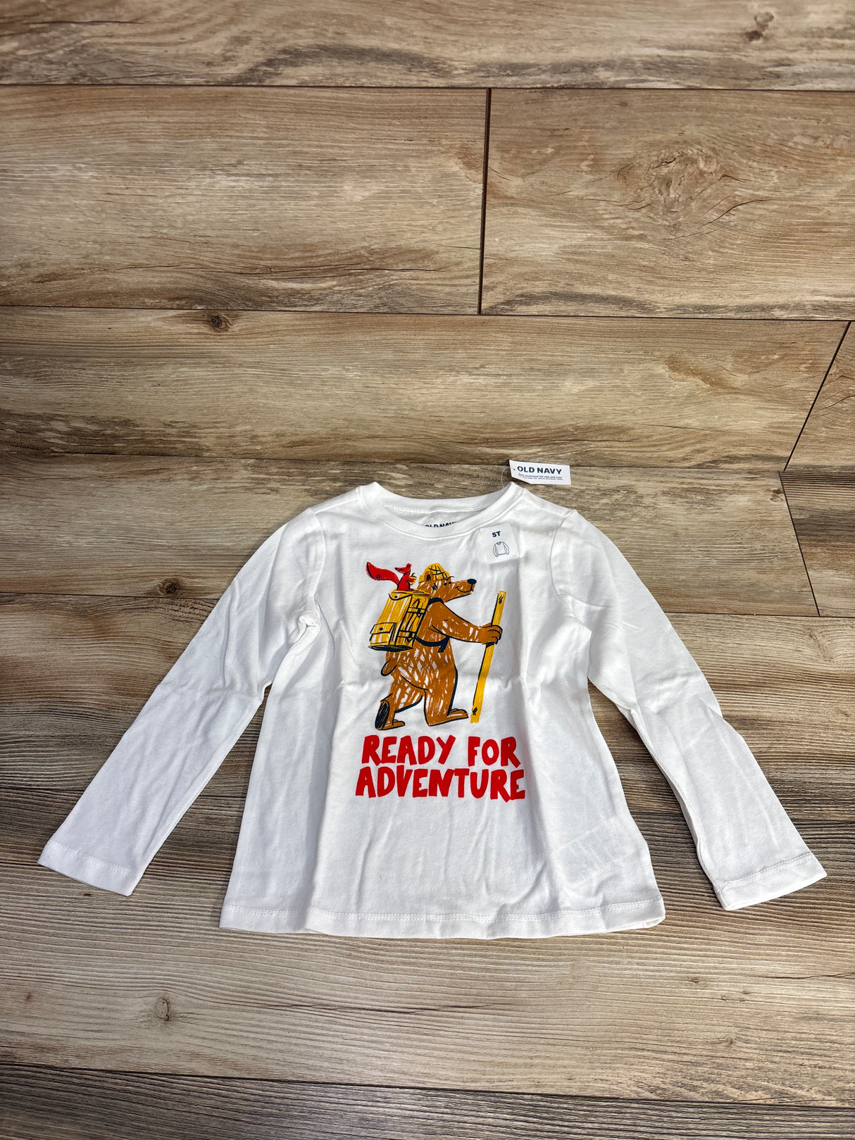 NEW Old Navy Hiking Bear Shirt White sz 5T