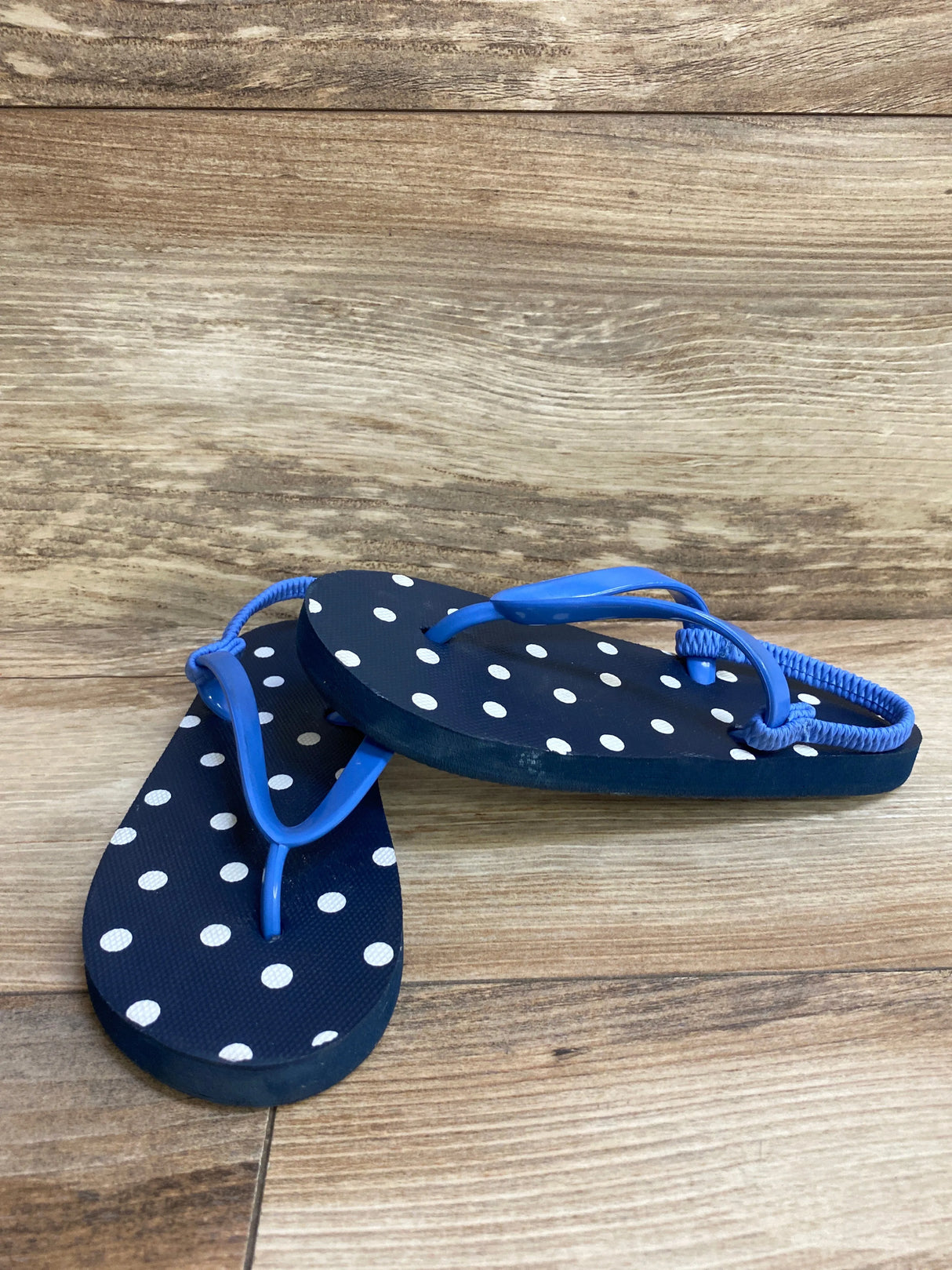 Flip Flops Navy/White Dots sz 11-12c - Me n Mommy To Be