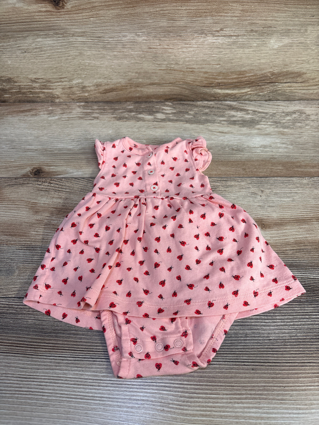 Carter's Ladybug Bodysuit Dress Pink sz 3m
