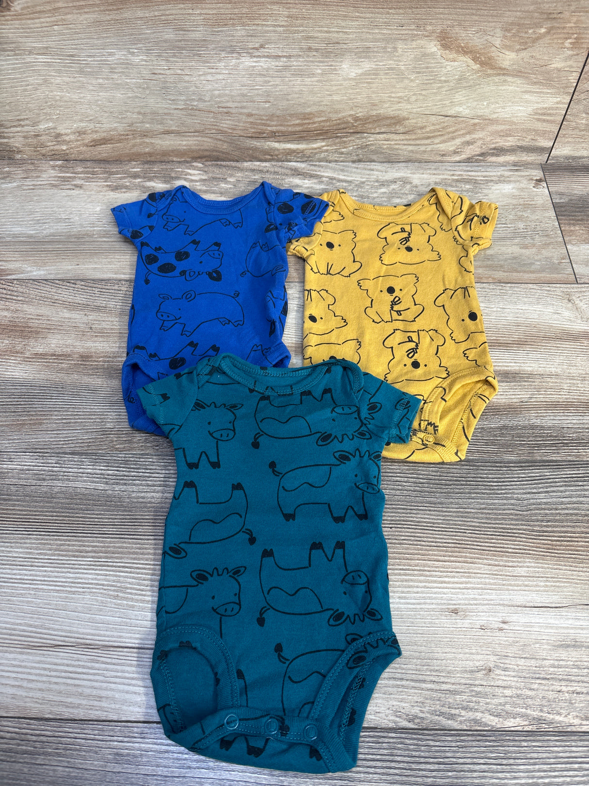 Carter's 3pk Bodysuits Blue sz Newborn