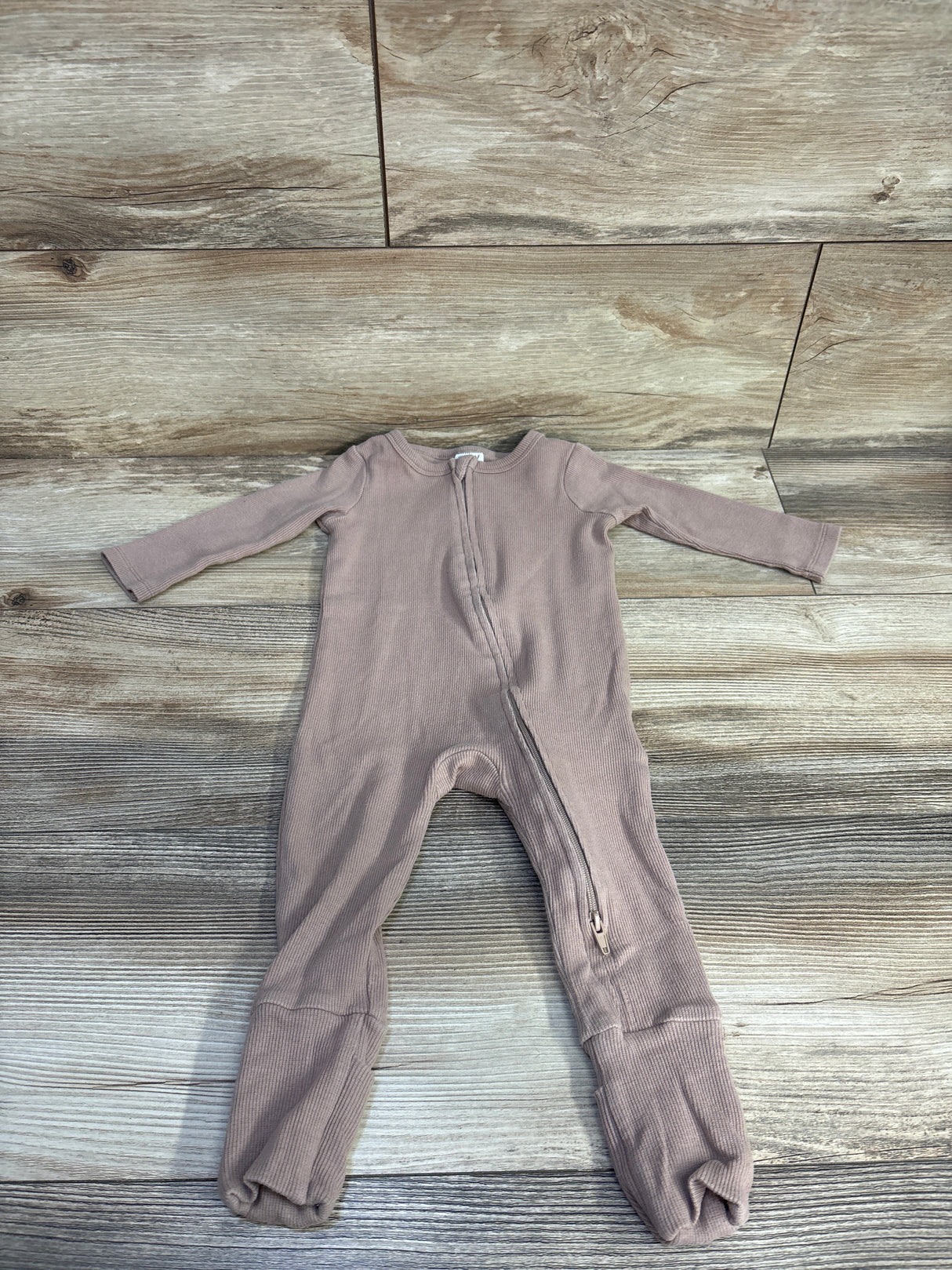 Cotton On Baby Ribbed Sleeper Romper Brown sz 6-9m