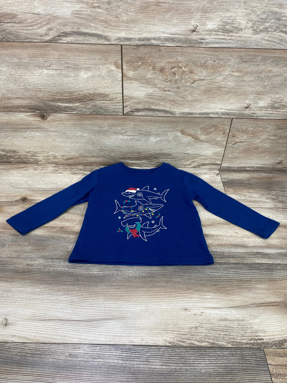 Jumping Beans Christmas Great White Sharks Navy Shirt sz 2T - Me n Mommy To Be