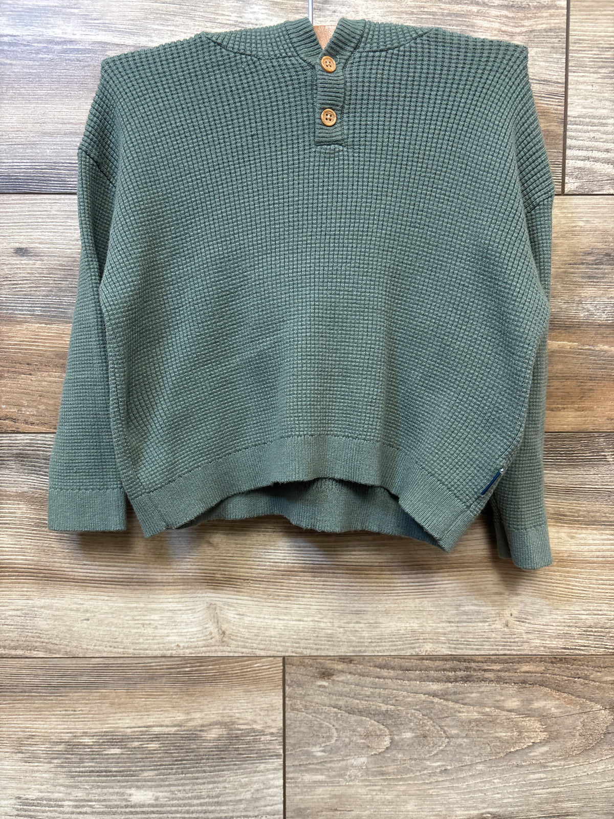 Gerber Waffle Knit Hooded Sweatshirt Green sz 3T
