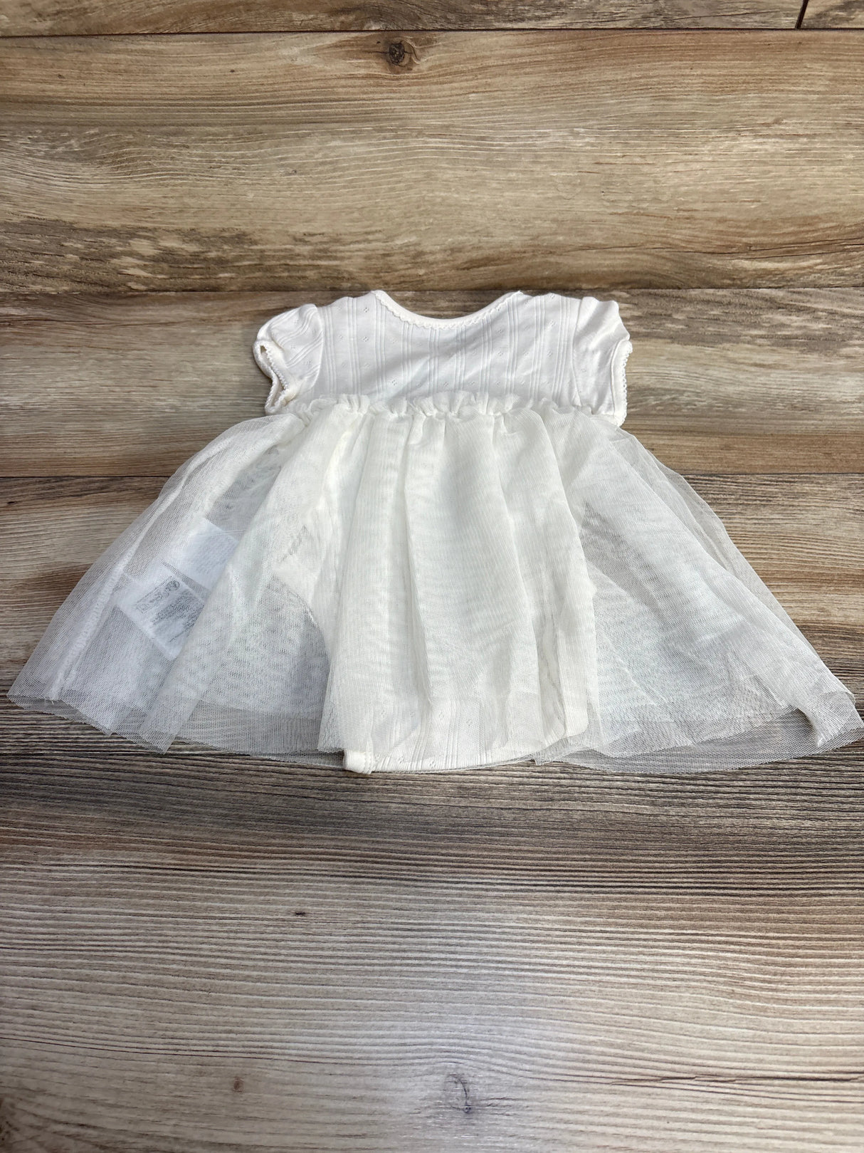H&M Pointelle Tulle Bodysuit Dress White sz 3m - Me n Mommy To Be
