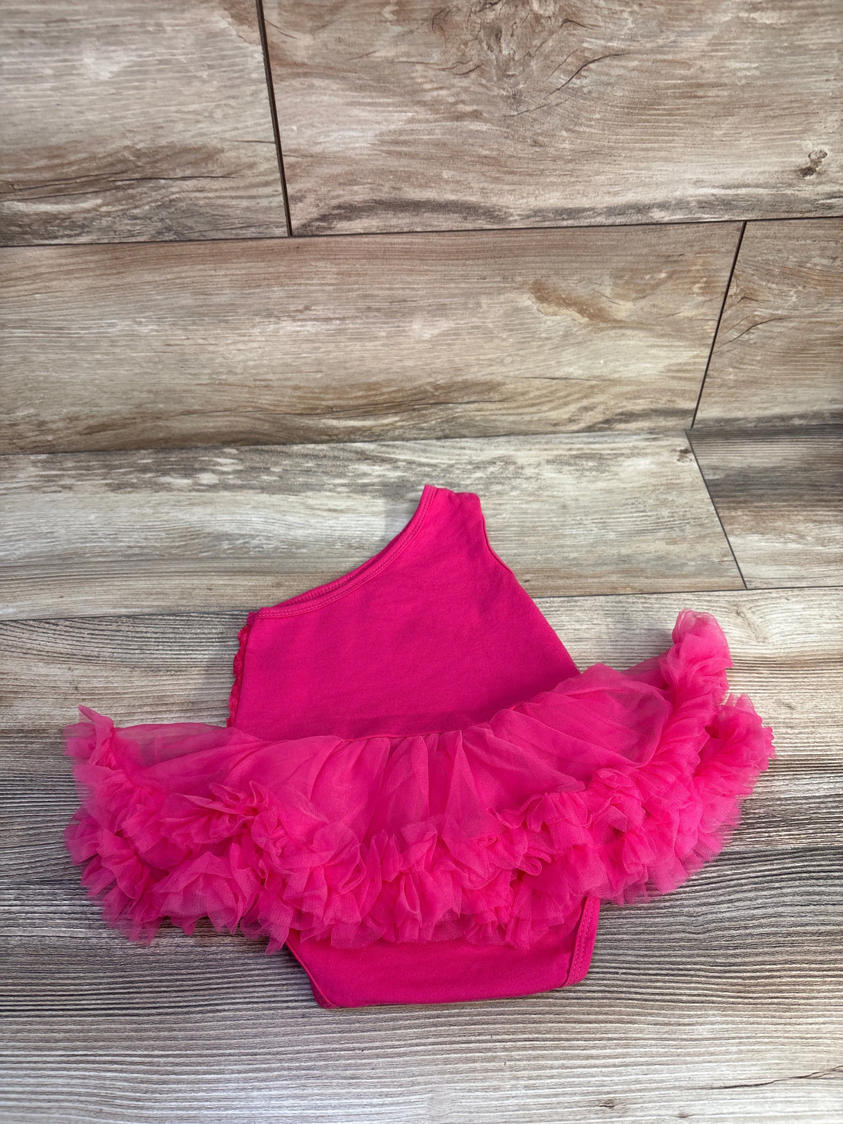 London Store One-Shoulder Rose Tulle Tutu Bodysuit Pink sz 3m