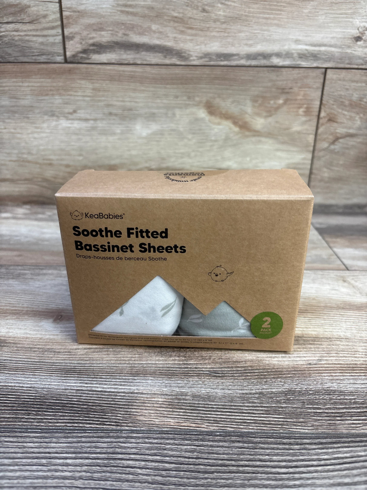 NEW Keababies Soothe Fitted Bassinet Sheets 2pk in Herb