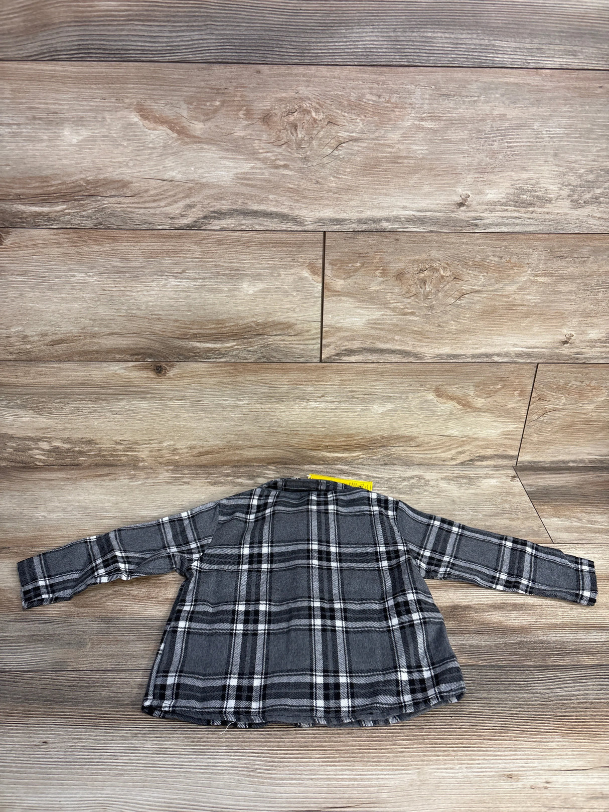 NEW Shein Plaid Button Up Flannel Grey sz 12-18m