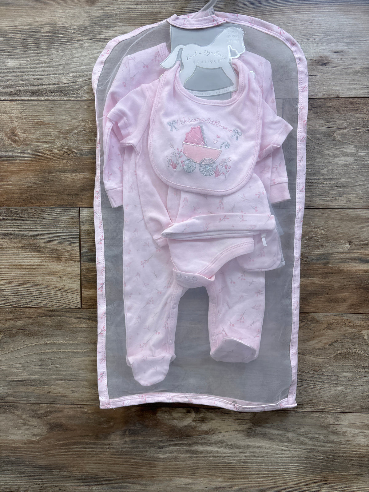 NEW Rock a Bye Baby Boutique 5pc Gift Set Pink sz 3/6m