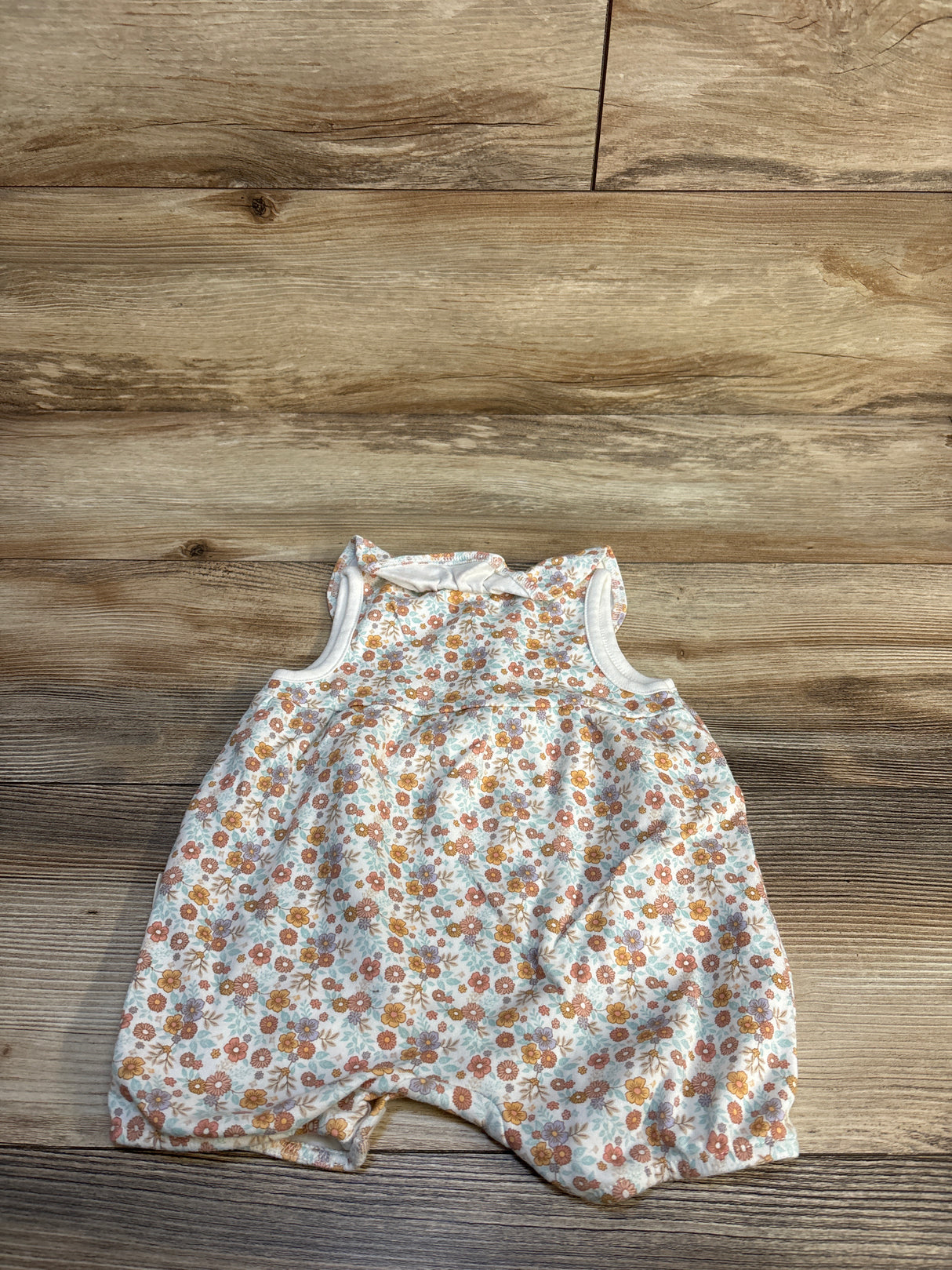Rabbit + Bear Floral Bubble Romper White sz 12m