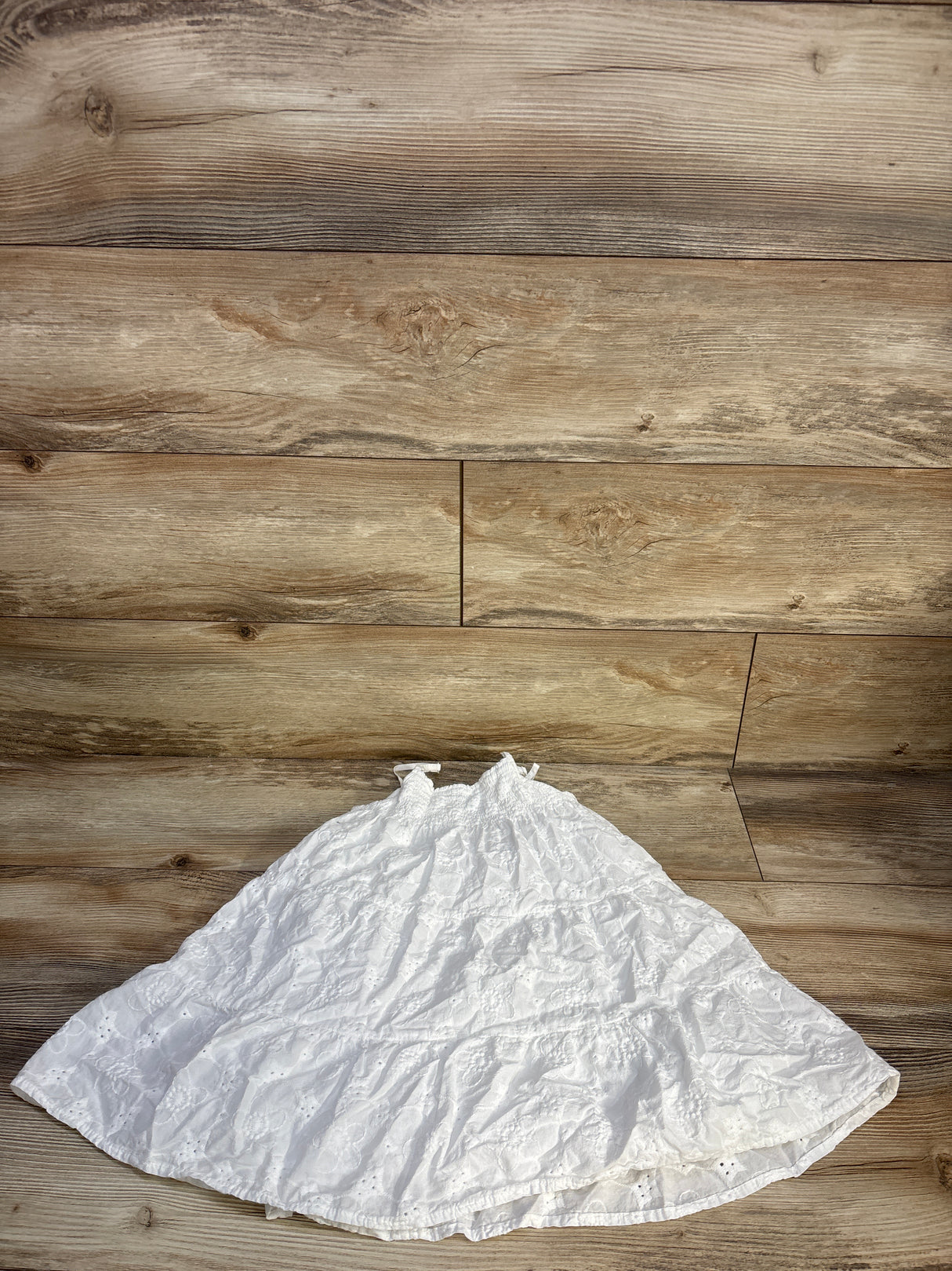 Cat & Jack Embroidered Smocked Dress White sz 4T