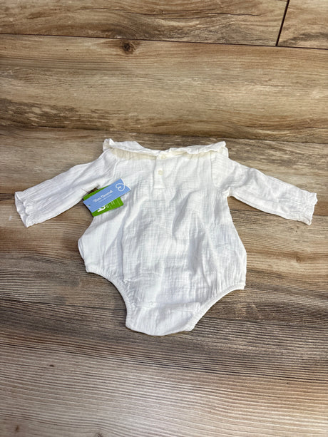 NEW Mon Caramel Long Sleeve Romper White sz 3-6m - Me n Mommy To Be